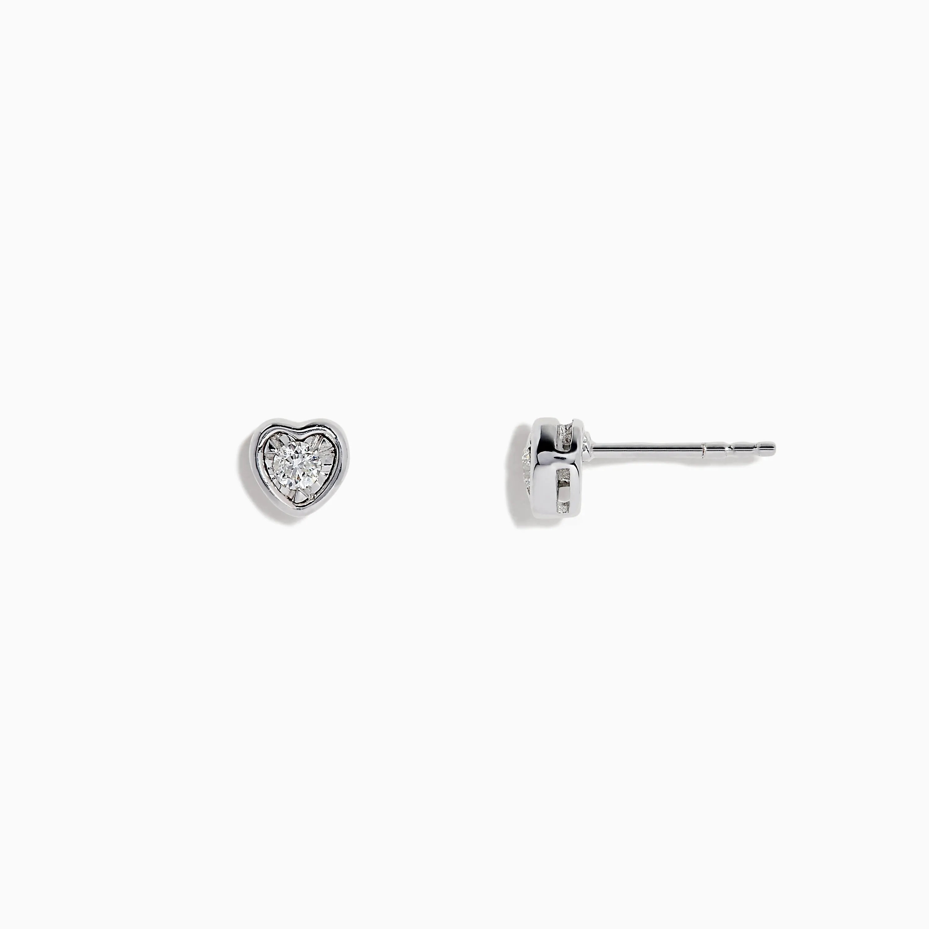 925 Sterling Silver Diamond Heart Earrings, 0.15 TCW sold by Effy product image thumbnail 2