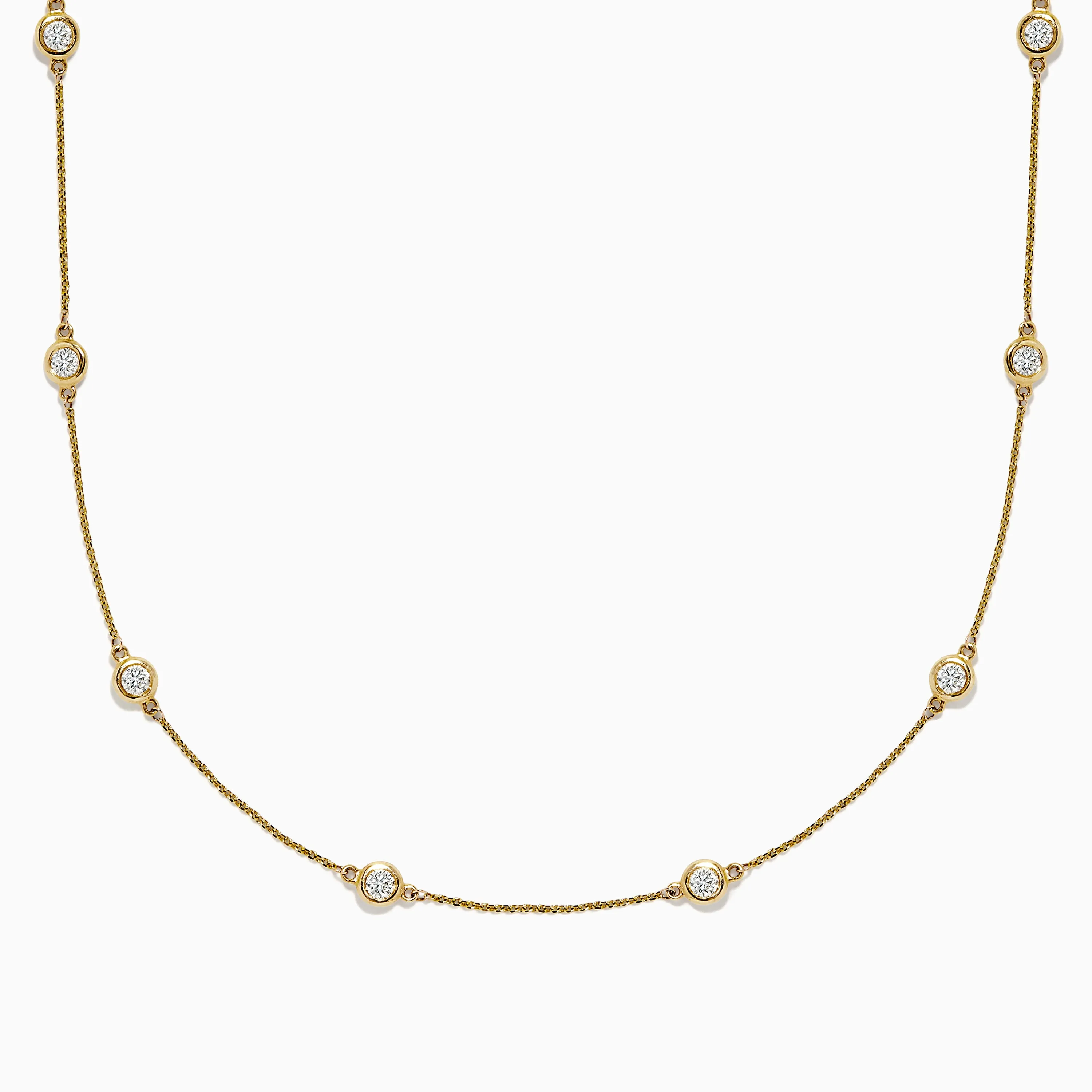 D'Oro 14K Yellow Gold Diamond Station Necklace, 1.50 TCW sold by Effy