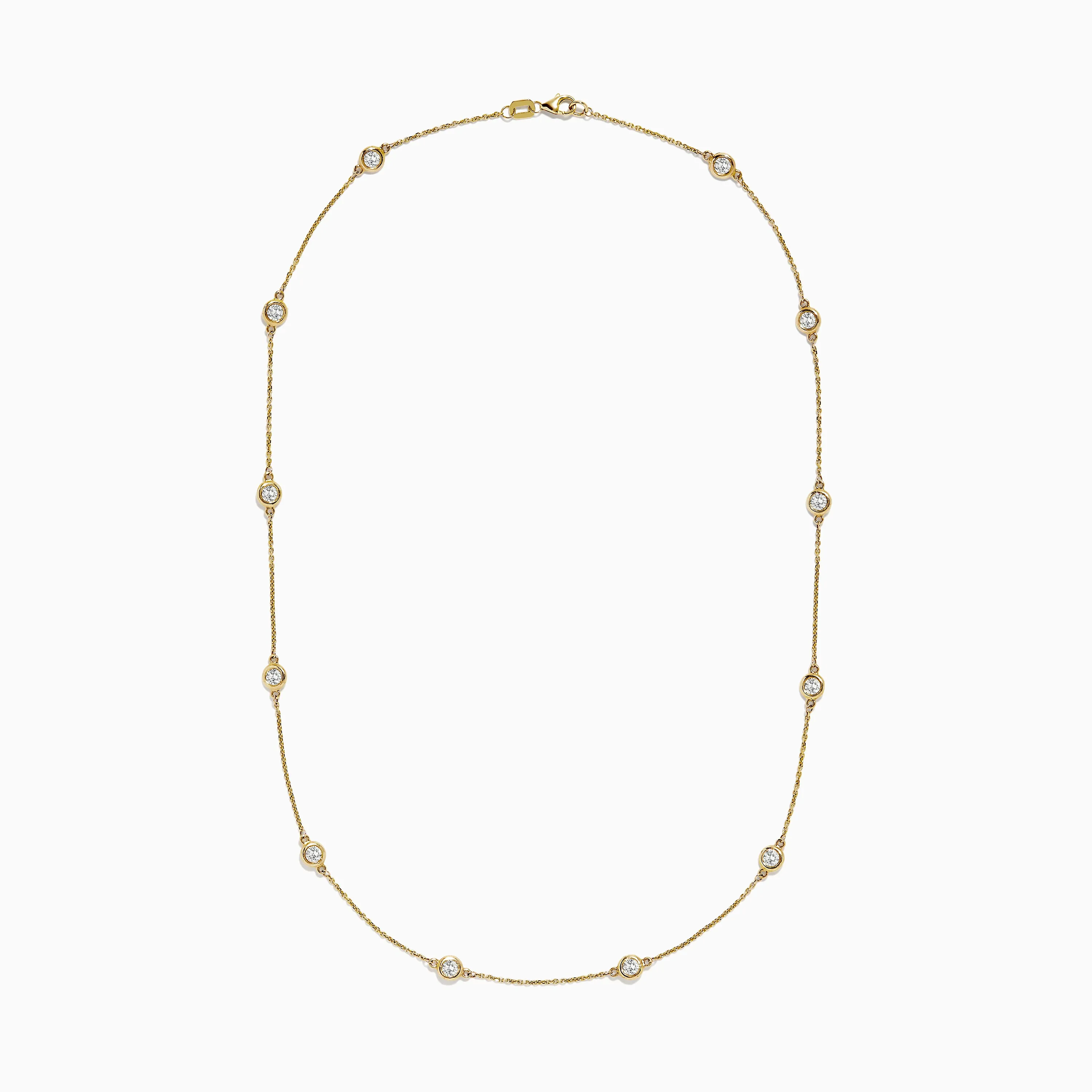 D'Oro 14K Yellow Gold Diamond Station Necklace, 1.50 TCW sold by Effy product image thumbnail 2