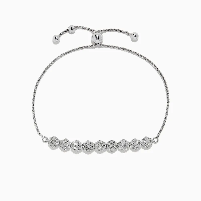 925 Sterling Silver Diamond Bolo Bracelet, 0.22 TCW sold by Effy