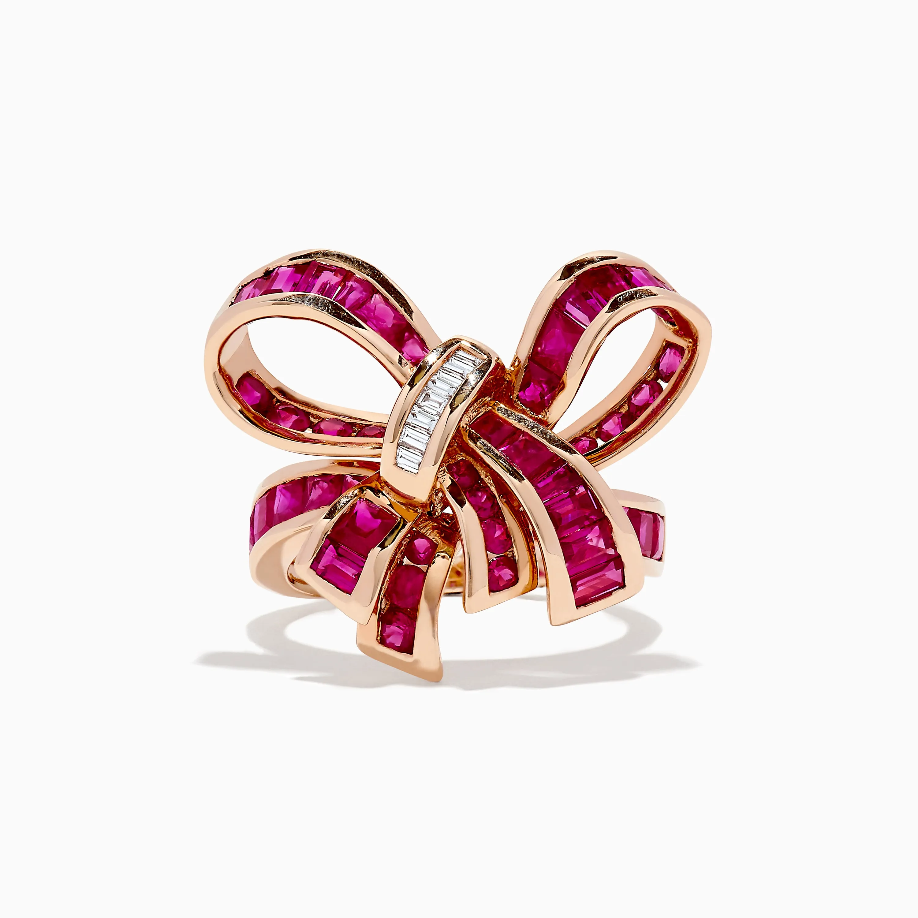 Ruby Royale 14K Rose Gold Ruby Bow Ring, 3.70 TCW sold by Effy