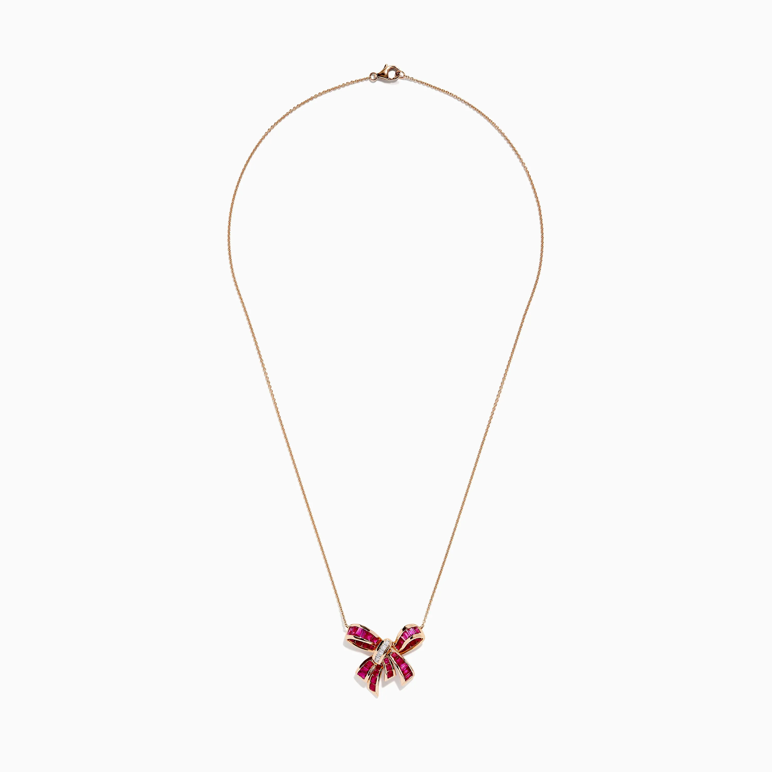 Ruby Royale 14K Rose Gold Ruby and Diamond Bow Necklace, 2.97 TCW sold by Effy product image thumbnail 2