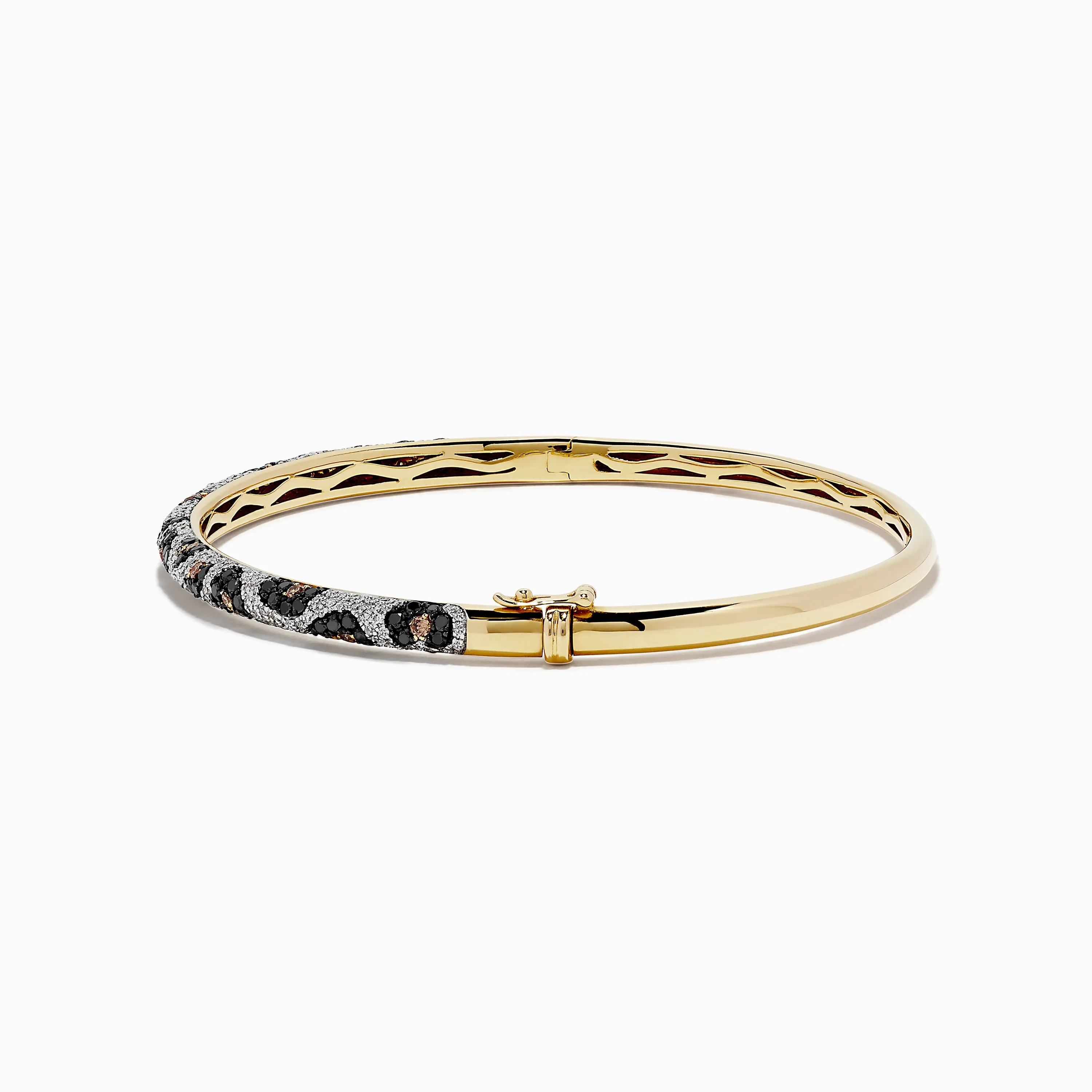 14K Yellow Gold Panther Spot Black, Espresso and White Diamond Bangle, 1.48 TCW sold by Effy product image thumbnail 2
