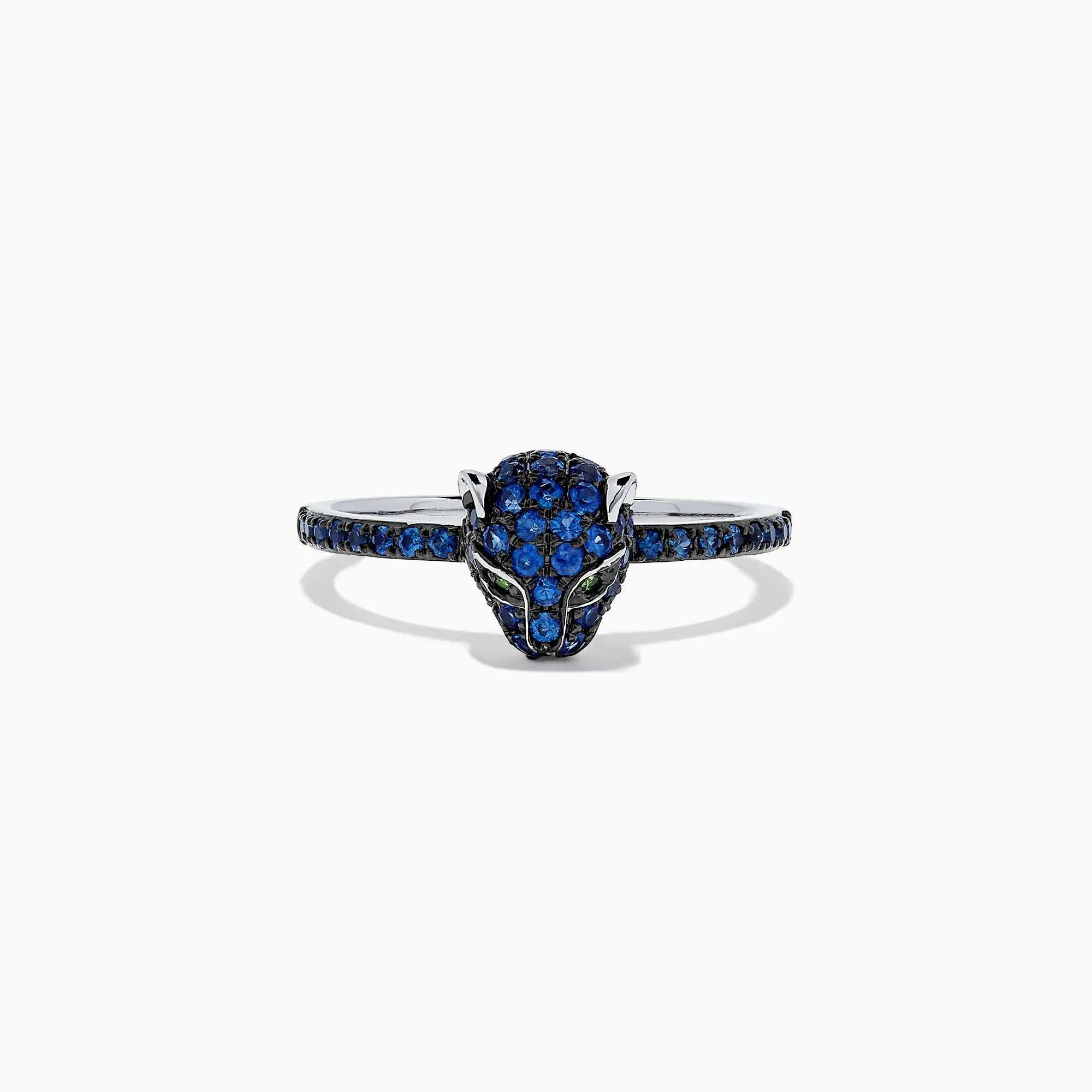 Signature 14K White Gold Sapphire and Diamond Panther Ring, 0.59 TCW sold by Effy