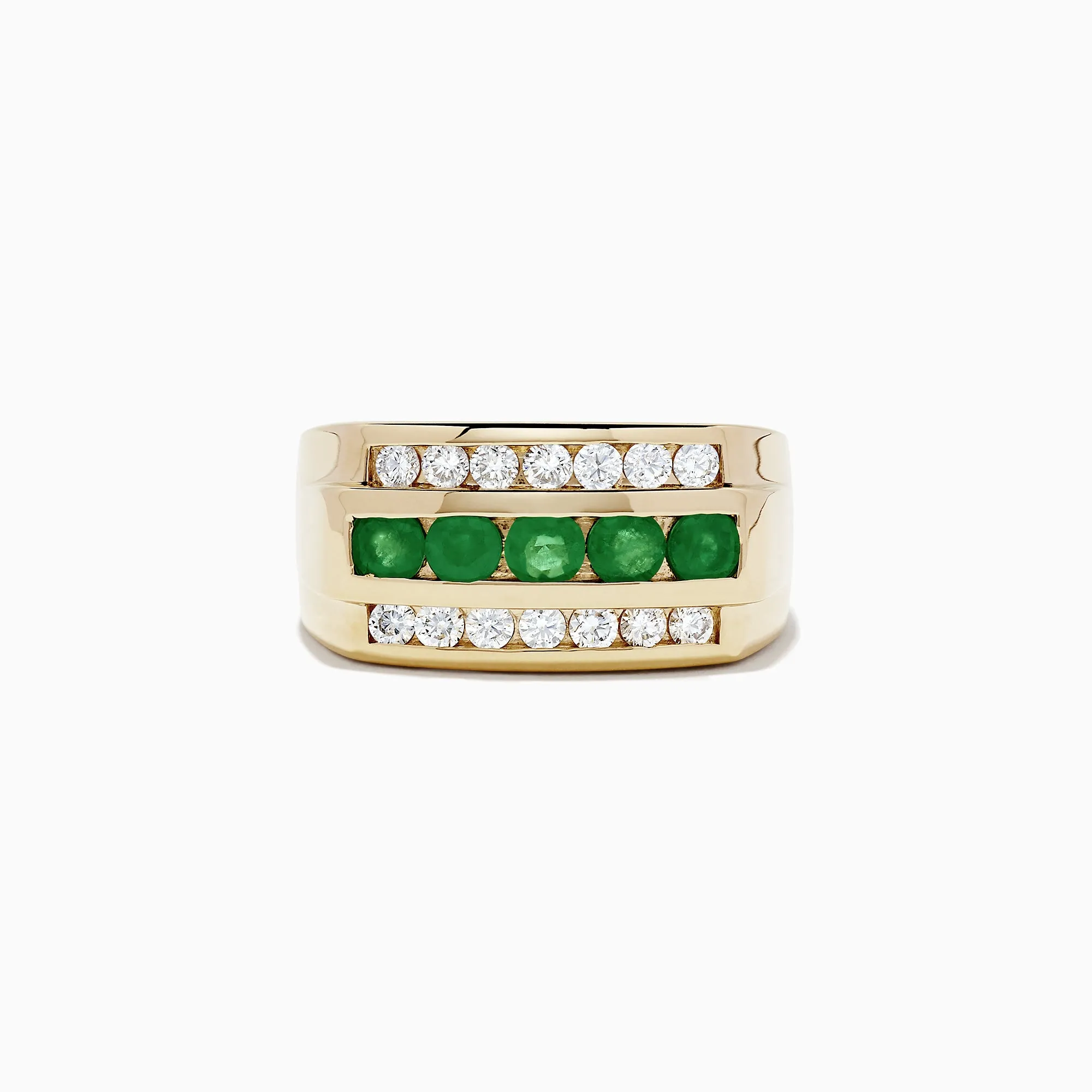 Men's 14K Yellow Gold Emerald and Diamond Ring, 1.78 TCW sold by Effy