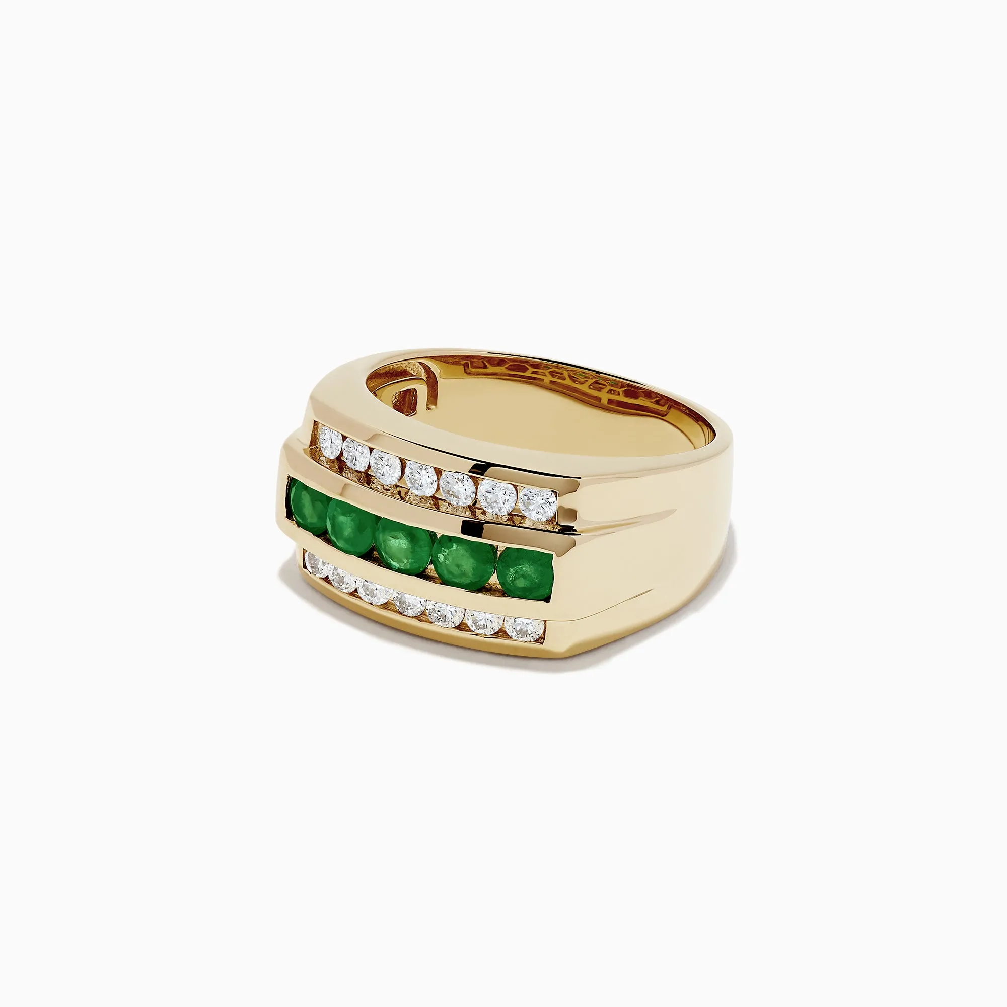 Men's 14K Yellow Gold Emerald and Diamond Ring, 1.78 TCW sold by Effy product image thumbnail 2