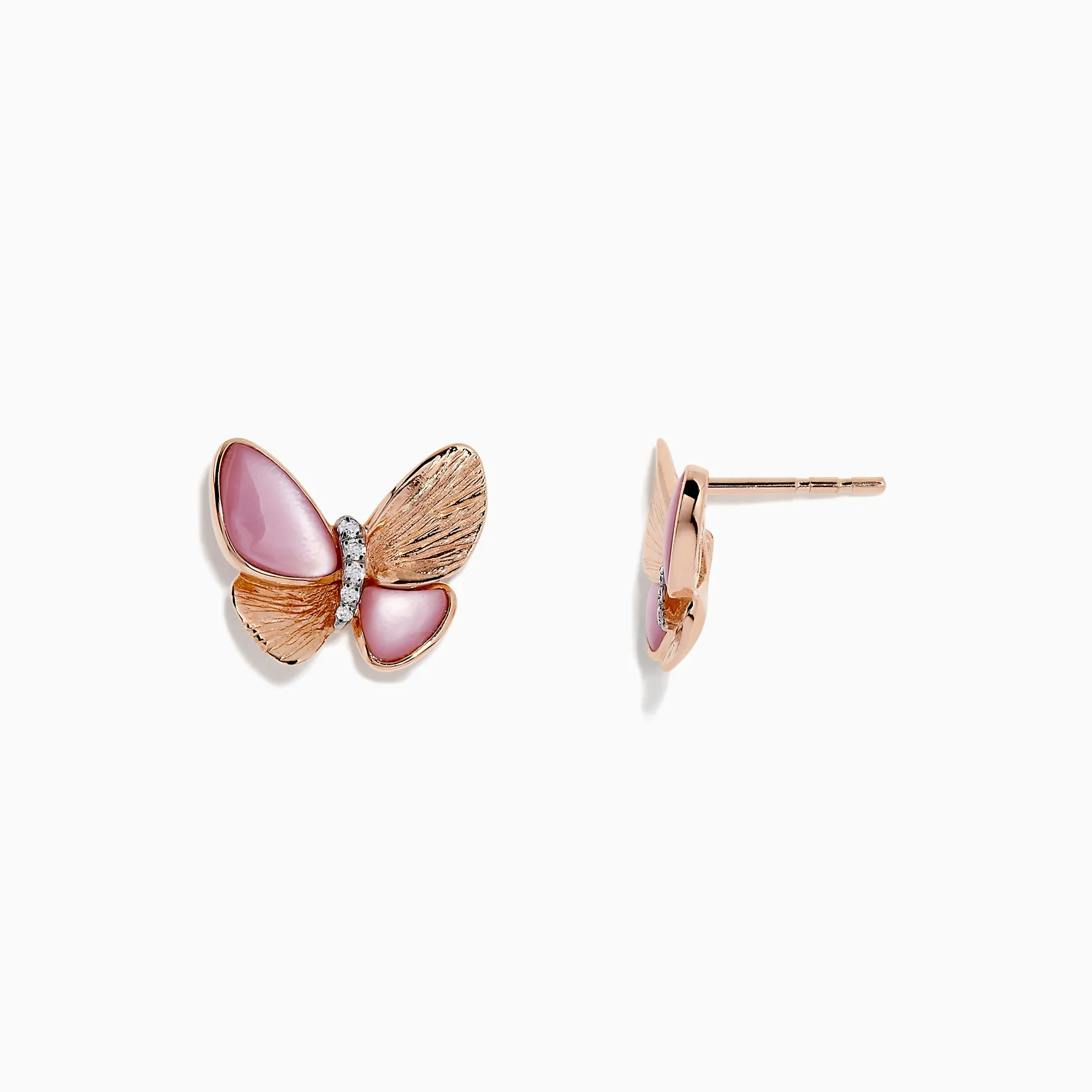 Nature 14K Gold Mother of Pearl & Diamond Butterfly Earrings, 0.03 TCW sold by Effy product image thumbnail 2