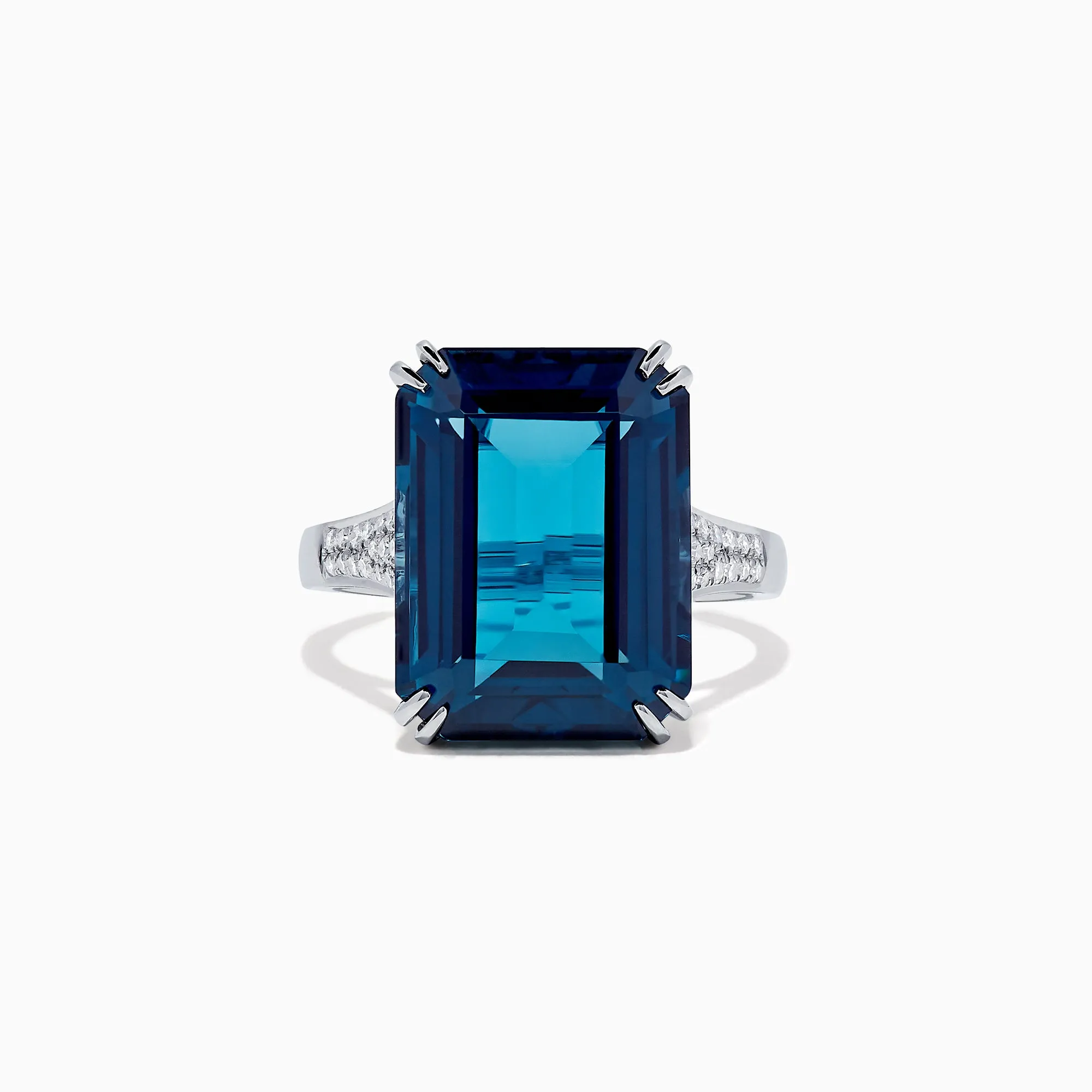 Ocean Bleu 14K Gold London Blue Topaz and Diamond Ring, 15.14 TCW sold by Effy