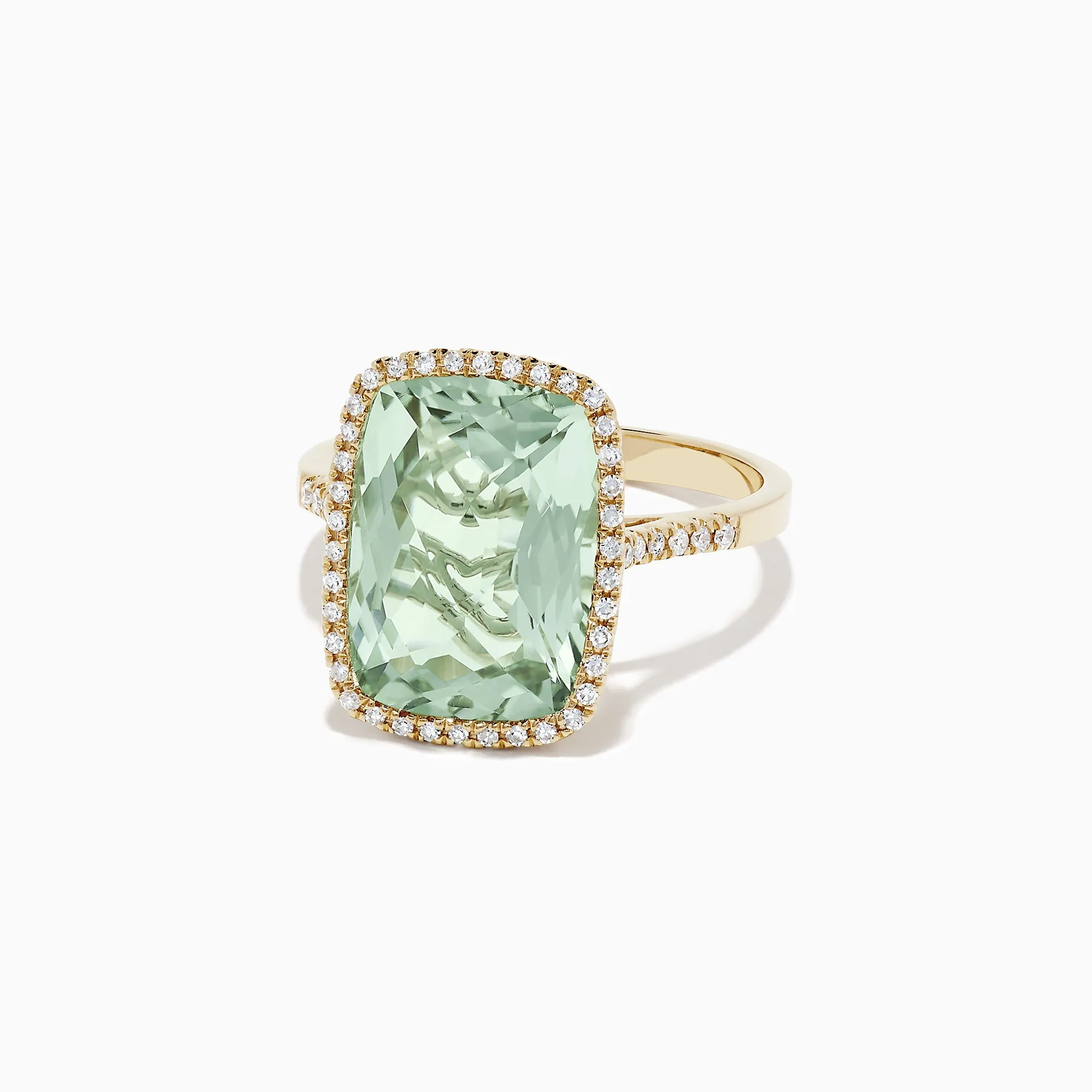 14K Yellow Gold Green Amethyst and Diamond Ring, 7.16 TCW sold by Effy product image thumbnail 2
