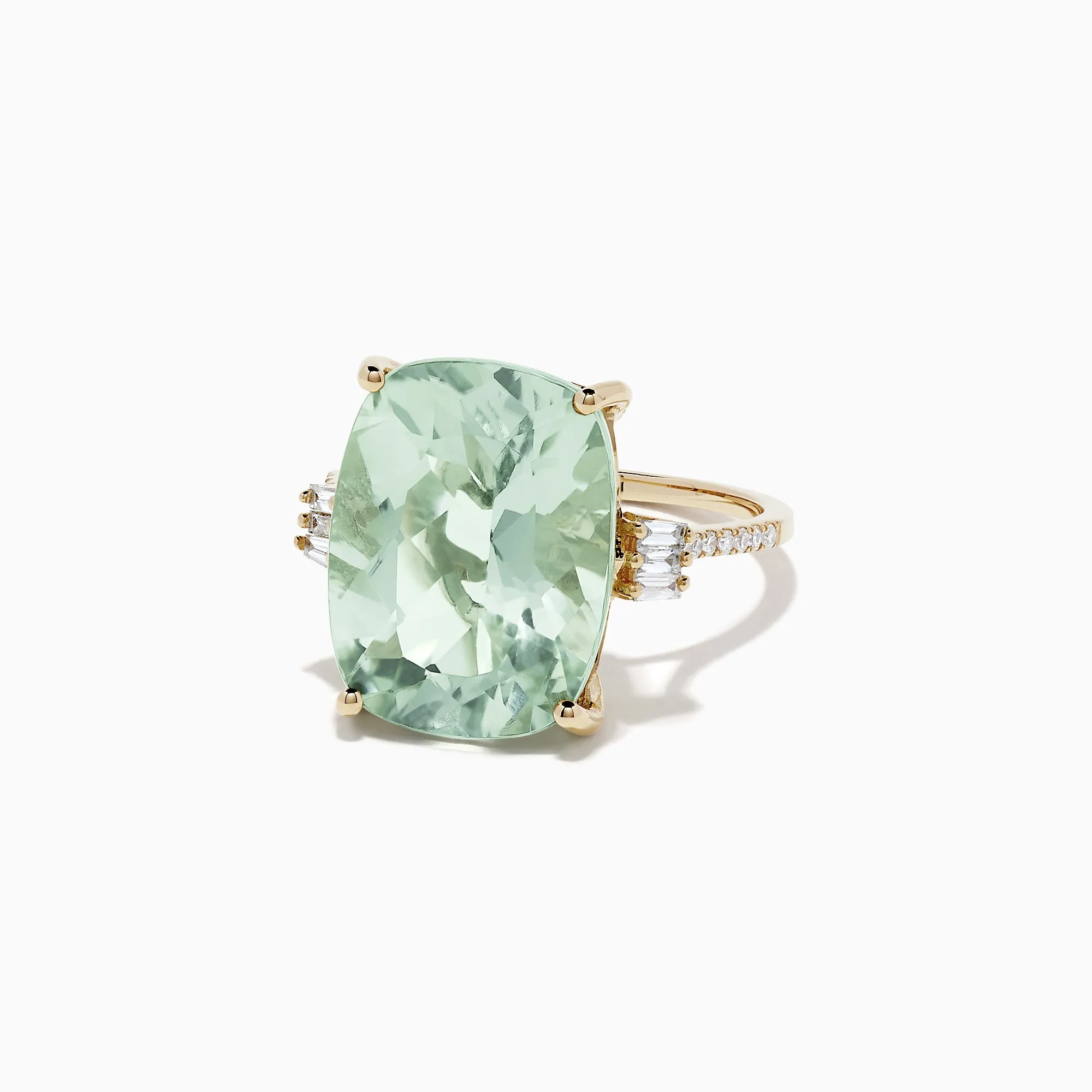 14K Yellow Gold Green Amethyst and Diamond Cocktail Ring, 10.51 TCW sold by Effy product image thumbnail 2