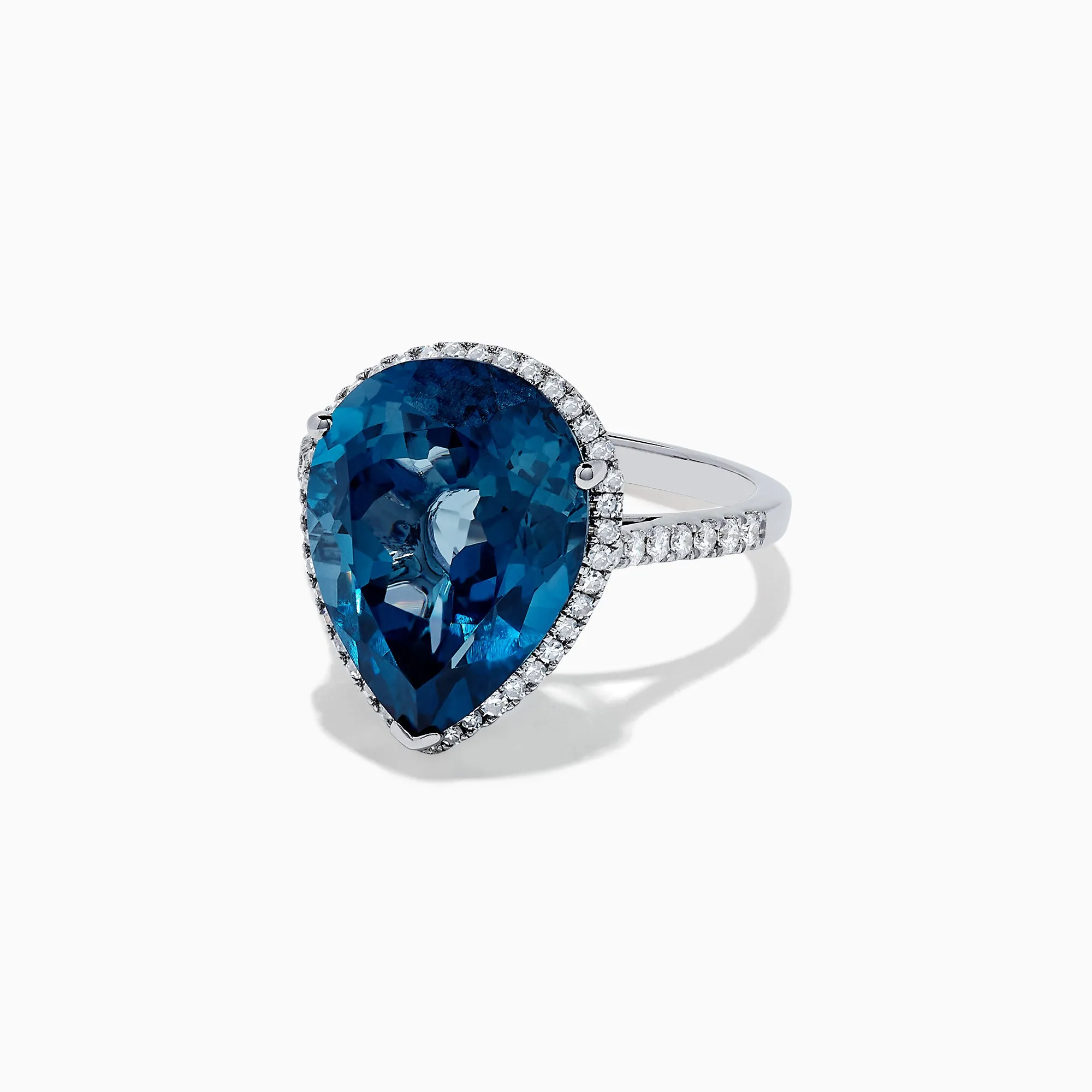 Ocean Bleu 14K Gold London Blue Topaz and Diamond Ring, 11.21 TCW sold by Effy product image thumbnail 2