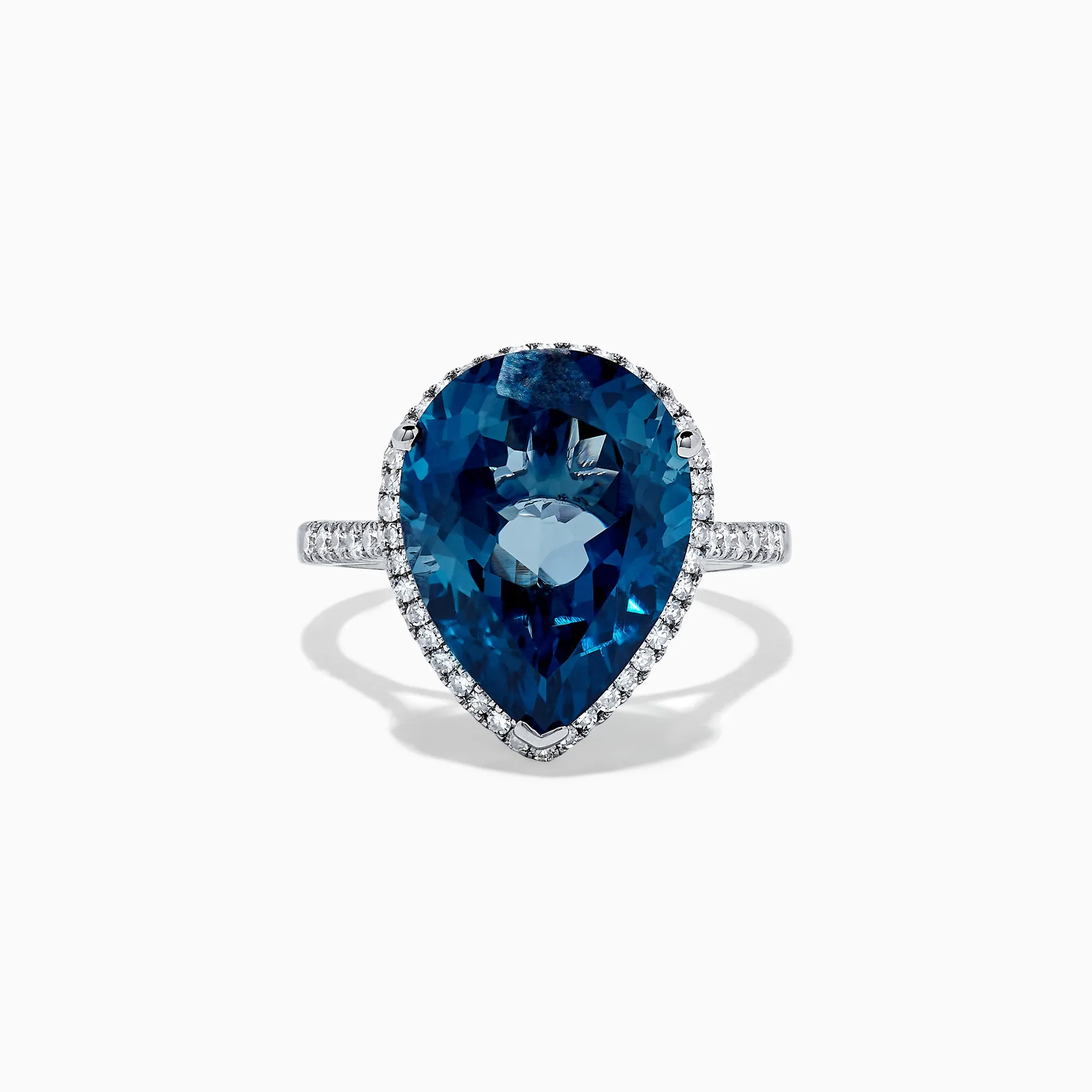 Ocean Bleu 14K Gold London Blue Topaz and Diamond Ring, 11.21 TCW sold by Effy
