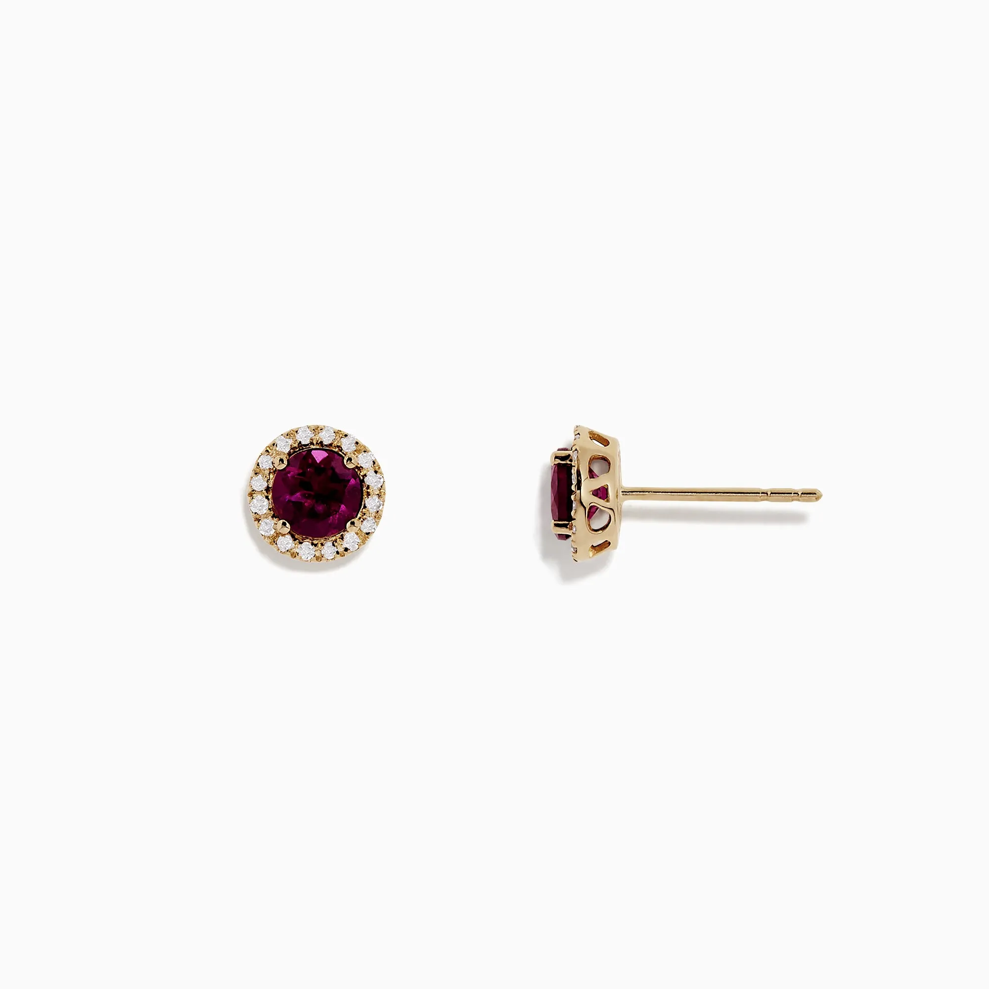Bordeaux 14K Gold Rhodolite Garnet and Diamond Earrings, 1.22 TCW sold by Effy product image thumbnail 2