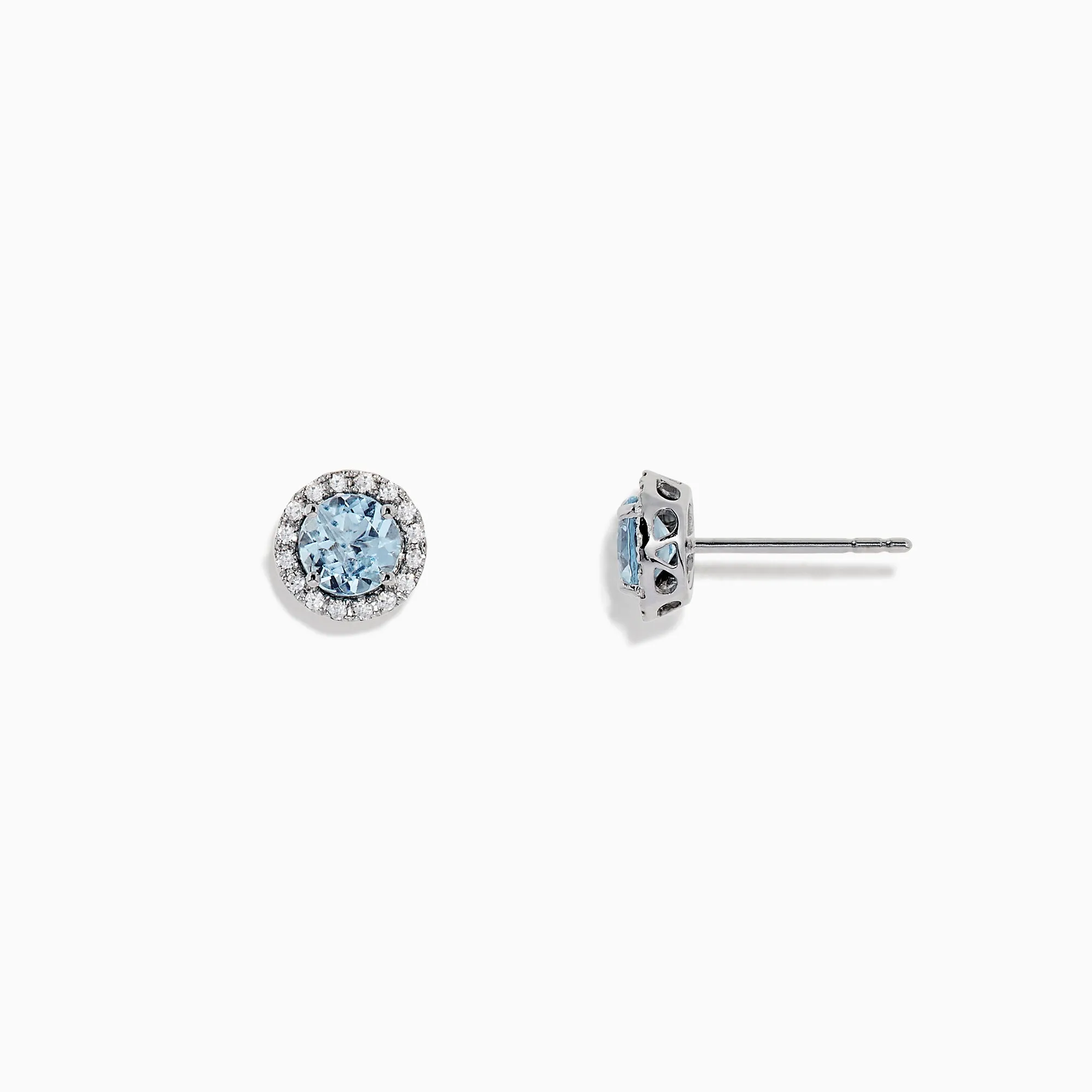 Aquarius 14K White Gold Aquamarine and Diamond Earrings, 1.12 TCW sold by Effy product image thumbnail 2