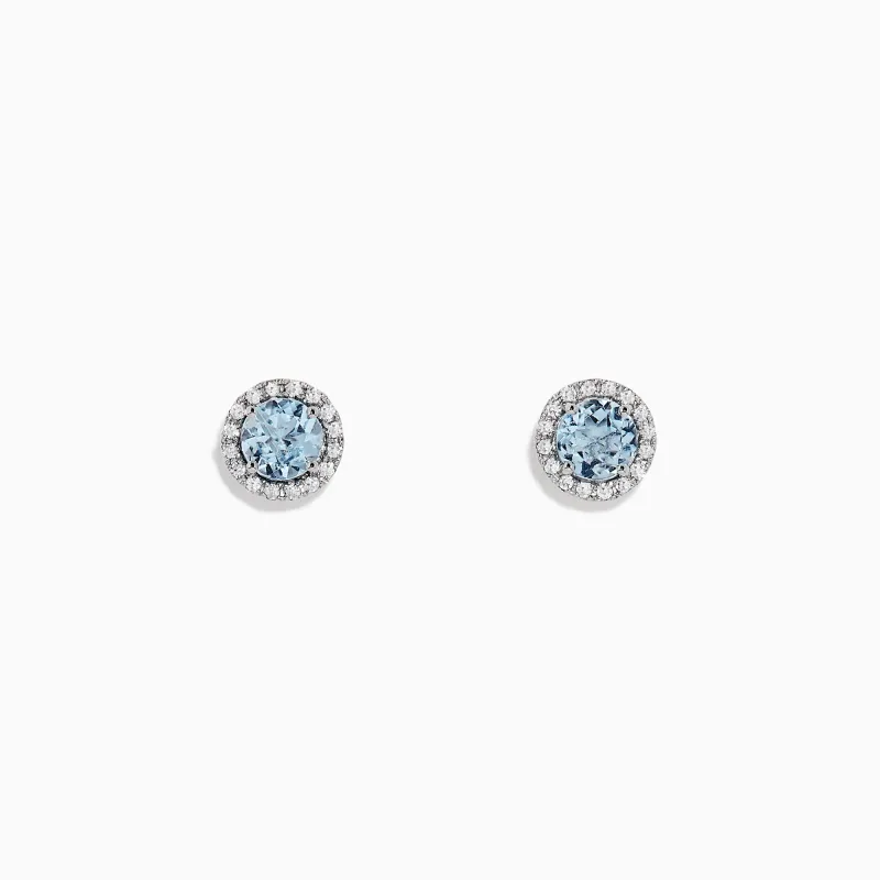 Aquarius 14K White Gold Aquamarine and Diamond Earrings, 1.12 TCW sold by Effy