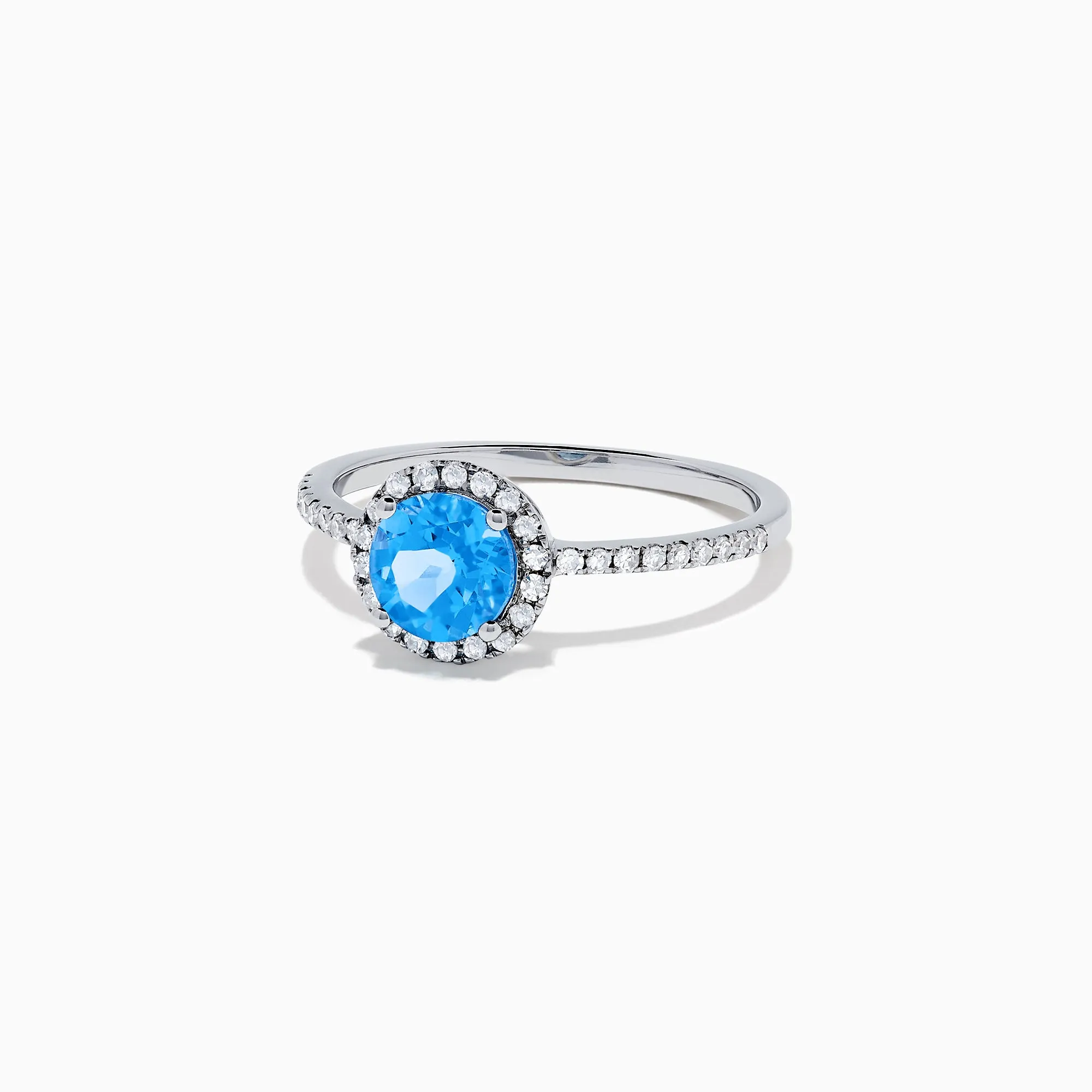 Ocean Bleu 14K White Gold Blue Topaz and Diamond Ring, 1.12 TCW sold by Effy product image thumbnail 2