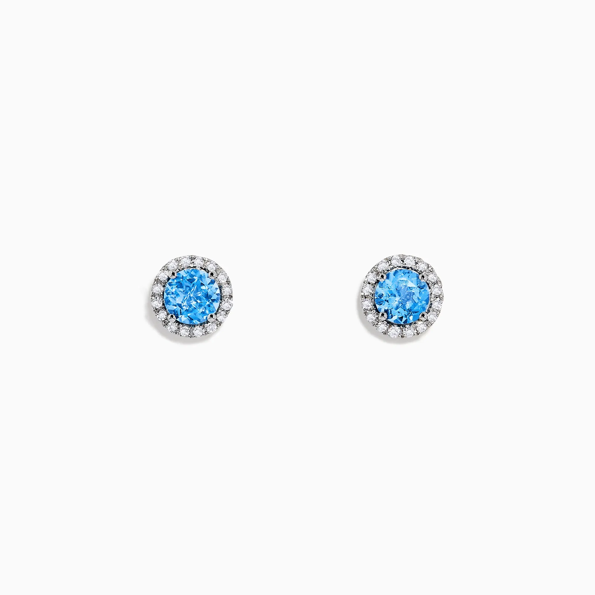 Ocean Bleu 14K White Gold Blue Topaz and Diamond Earrings, 1.32 TCW sold by Effy