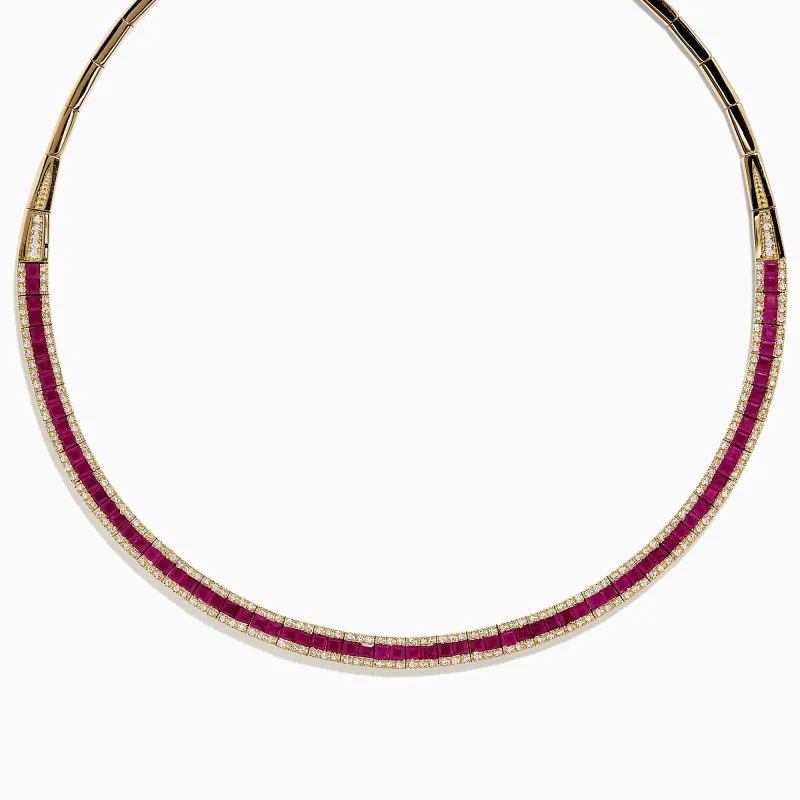 Ruby Royale 14K Yellow Gold Ruby and Diamond Collar Necklace, 11.31 TCW sold by Effy