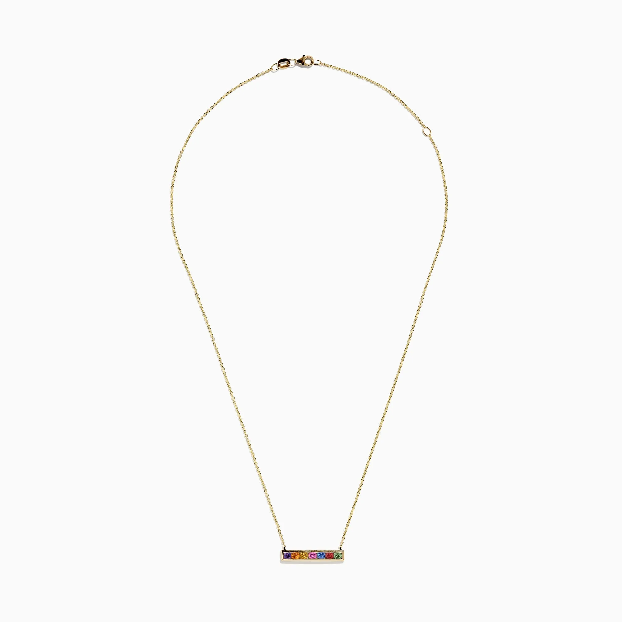 Watercolors 14K Yellow Gold Multi Sapphire Bar Necklace, 0.93 TCW sold by Effy product image thumbnail 2
