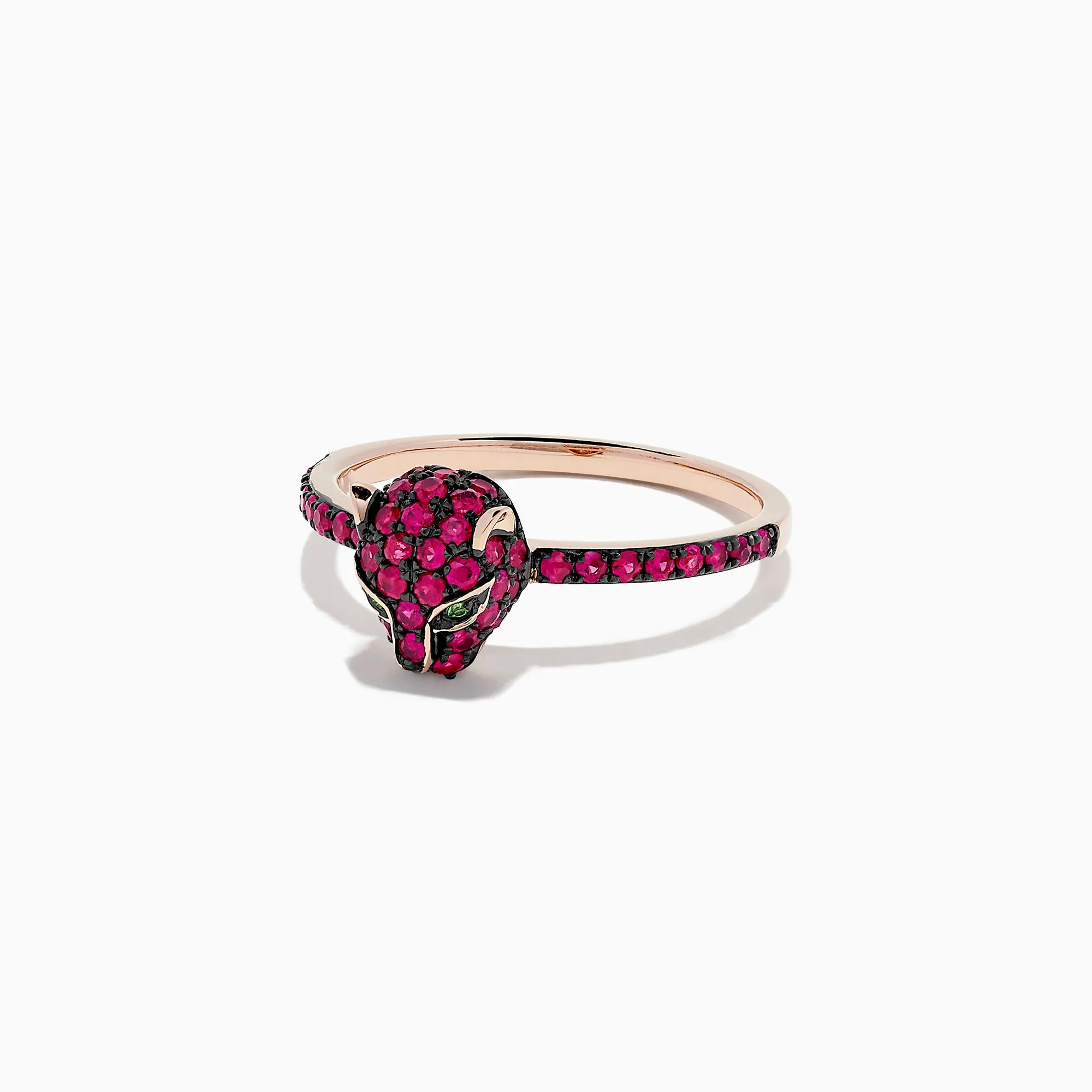 Signature 14K Rose Gold Ruby and Tsavorite Panther Ring, 0.59 TCW sold by Effy product image thumbnail 2