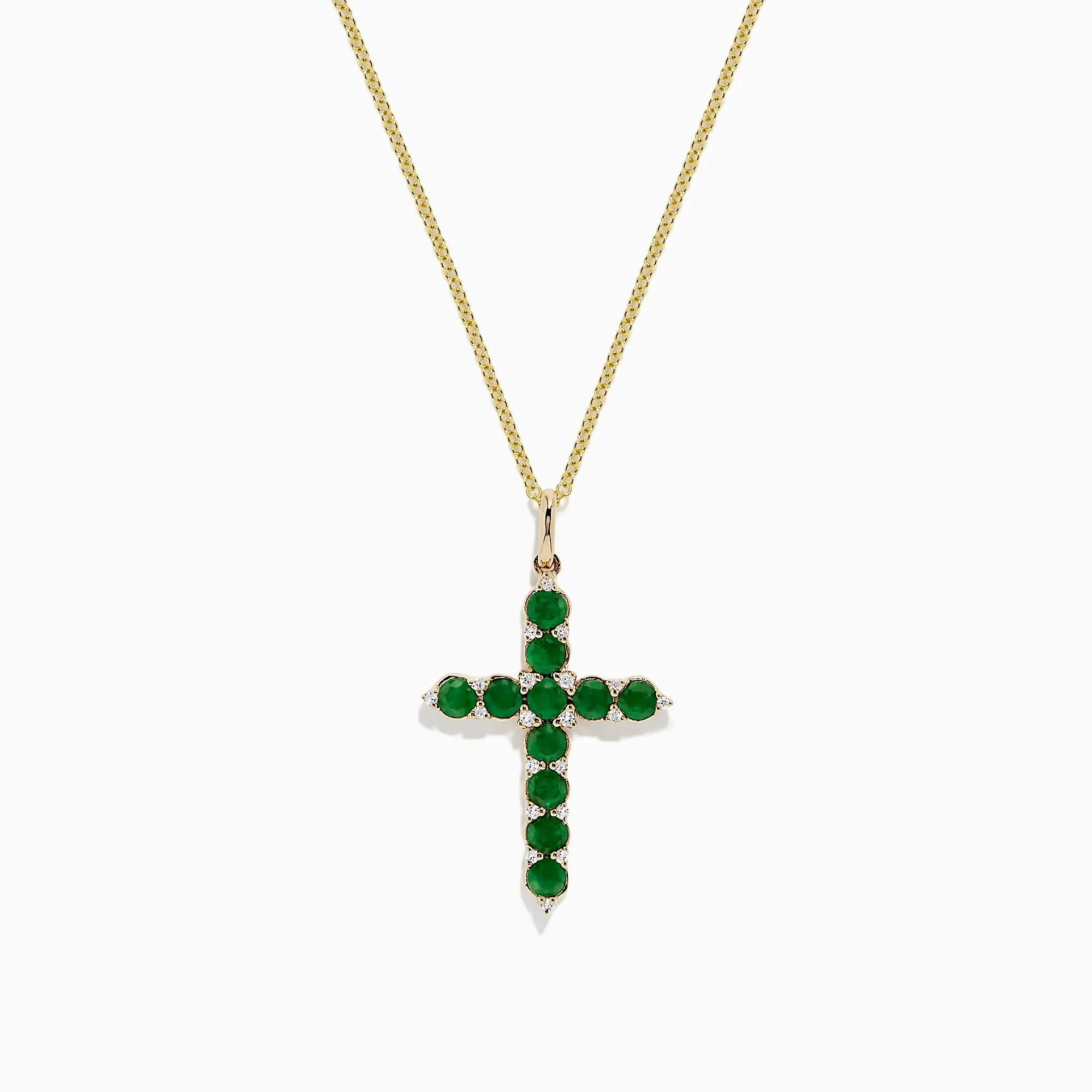 Brasilica 14K Yellow Gold Emerald and Diamond Cross Pendant, 1.34 TCW sold by Effy