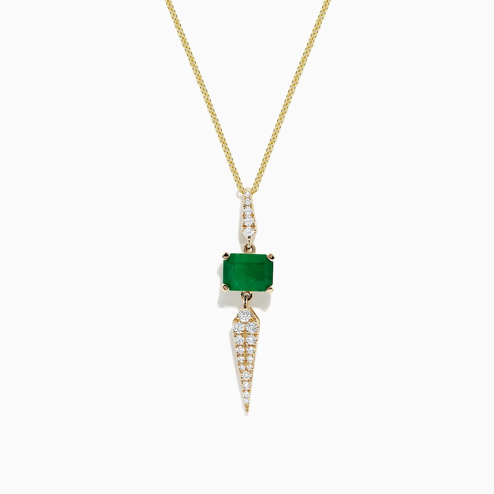 Brasilica 14K Yellow Gold Emerald and Diamond Pendant, 1.66 TCW sold by Effy