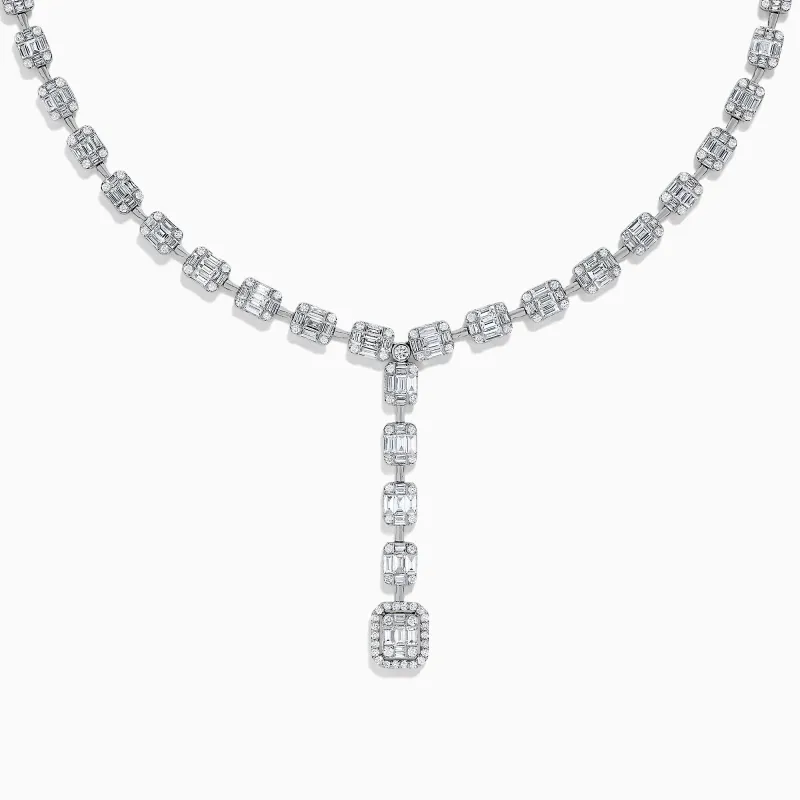 Classique 18K White Gold Diamond Lariat Necklace, 3.74 TCW sold by Effy