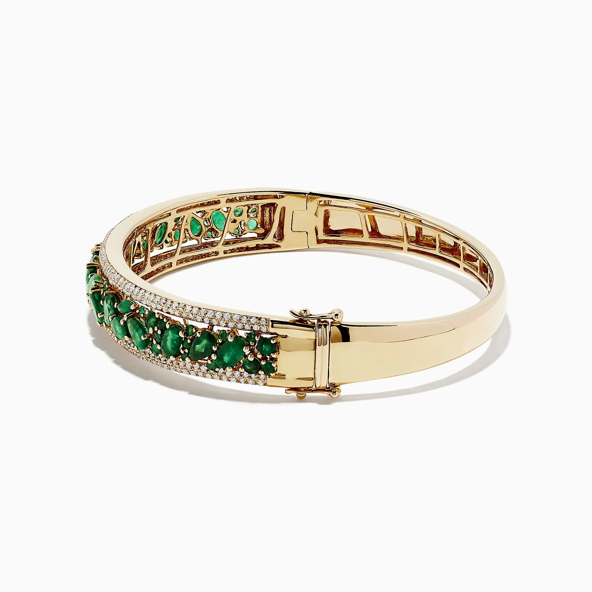 Brasilica 14K Yellow Gold Emerald and Diamond Bangle, 6.81 TCW sold by Effy product image thumbnail 2