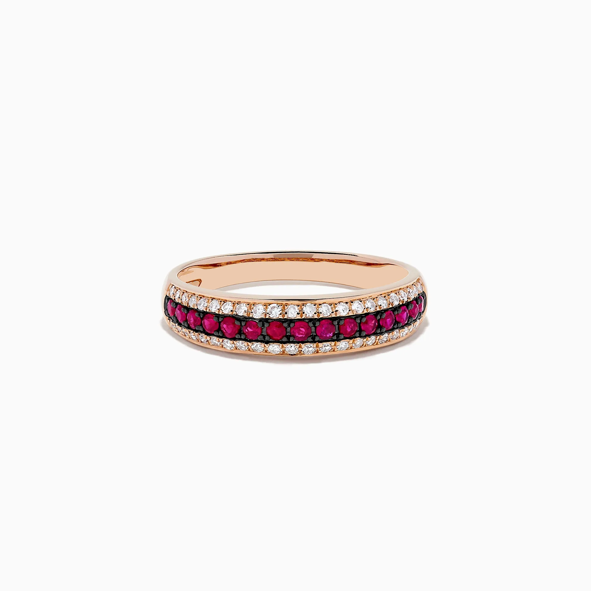 Ruby Royale 14K Rose Gold Pave Ruby and Diamond Band, 0.38 TCW sold by Effy