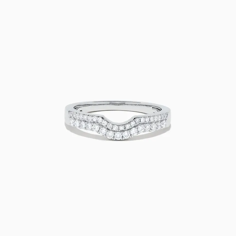 Pave Classica 14K White Gold Curved Diamond Band, 0.32 TCW sold by Effy
