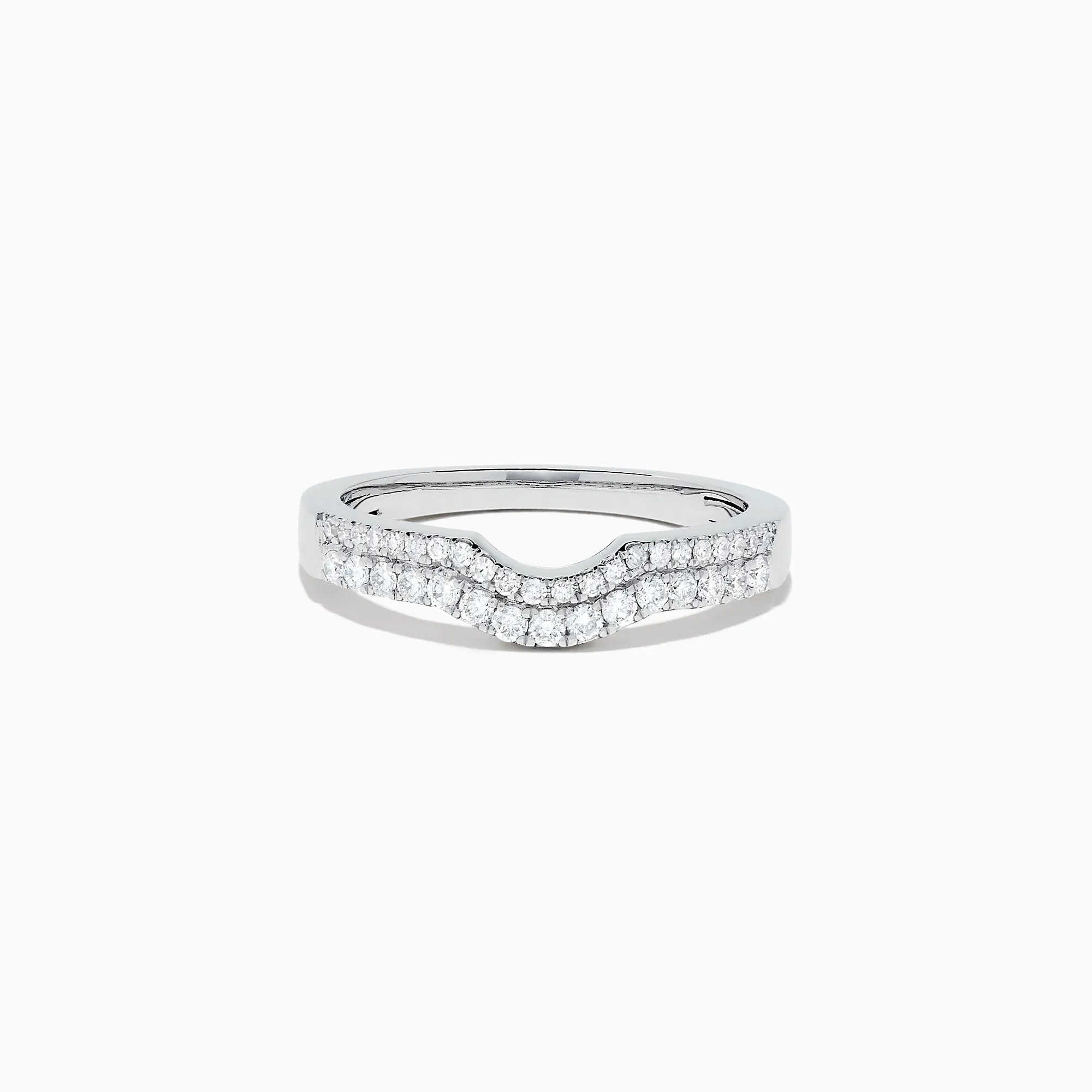 Pave Classica 14K White Gold Curved Diamond Band, 0.32 TCW sold by Effy