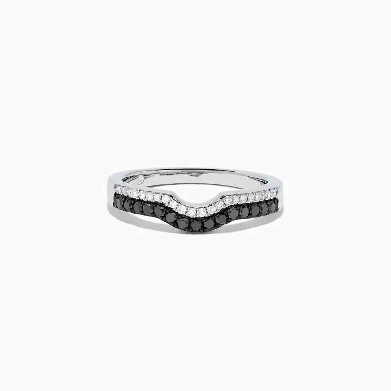 14K White Gold Black and White Diamond Ring, 0.32 TCW sold by Effy