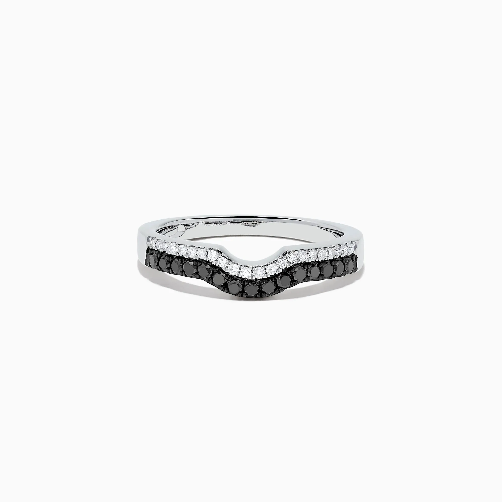 14K White Gold Black and White Diamond Ring, 0.32 TCW sold by Effy