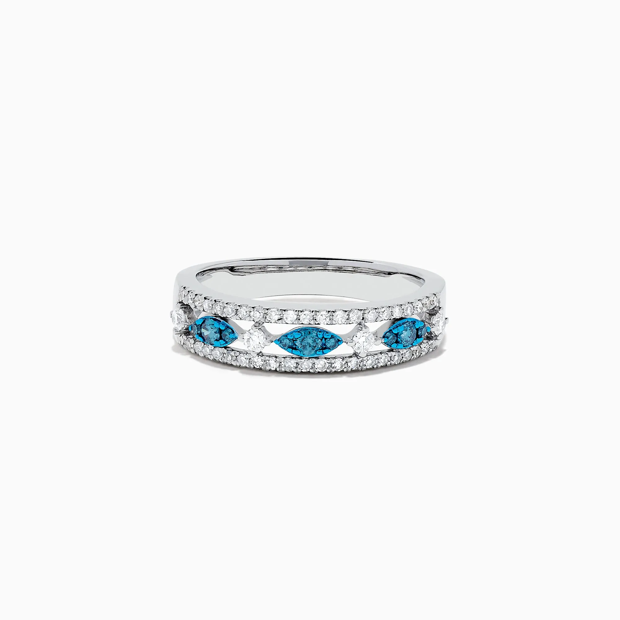Bella Bleu 14K White Gold Blue and White Diamond Ring, 0.42 TCW sold by Effy