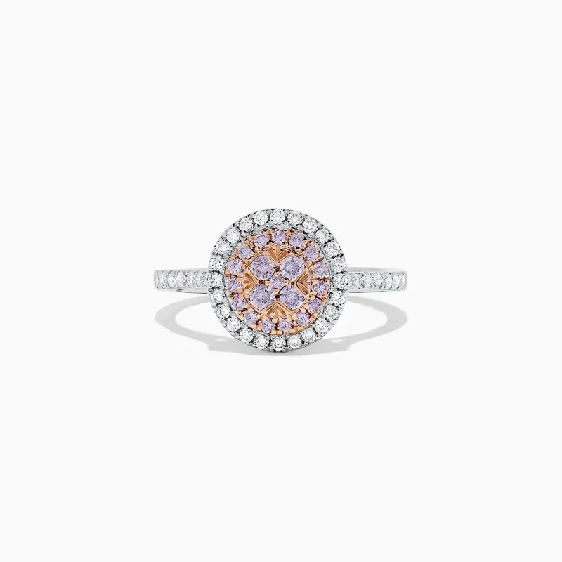 14K Two Tone Gold Pink and White Diamond Ring, 0.57 TCW sold by Effy