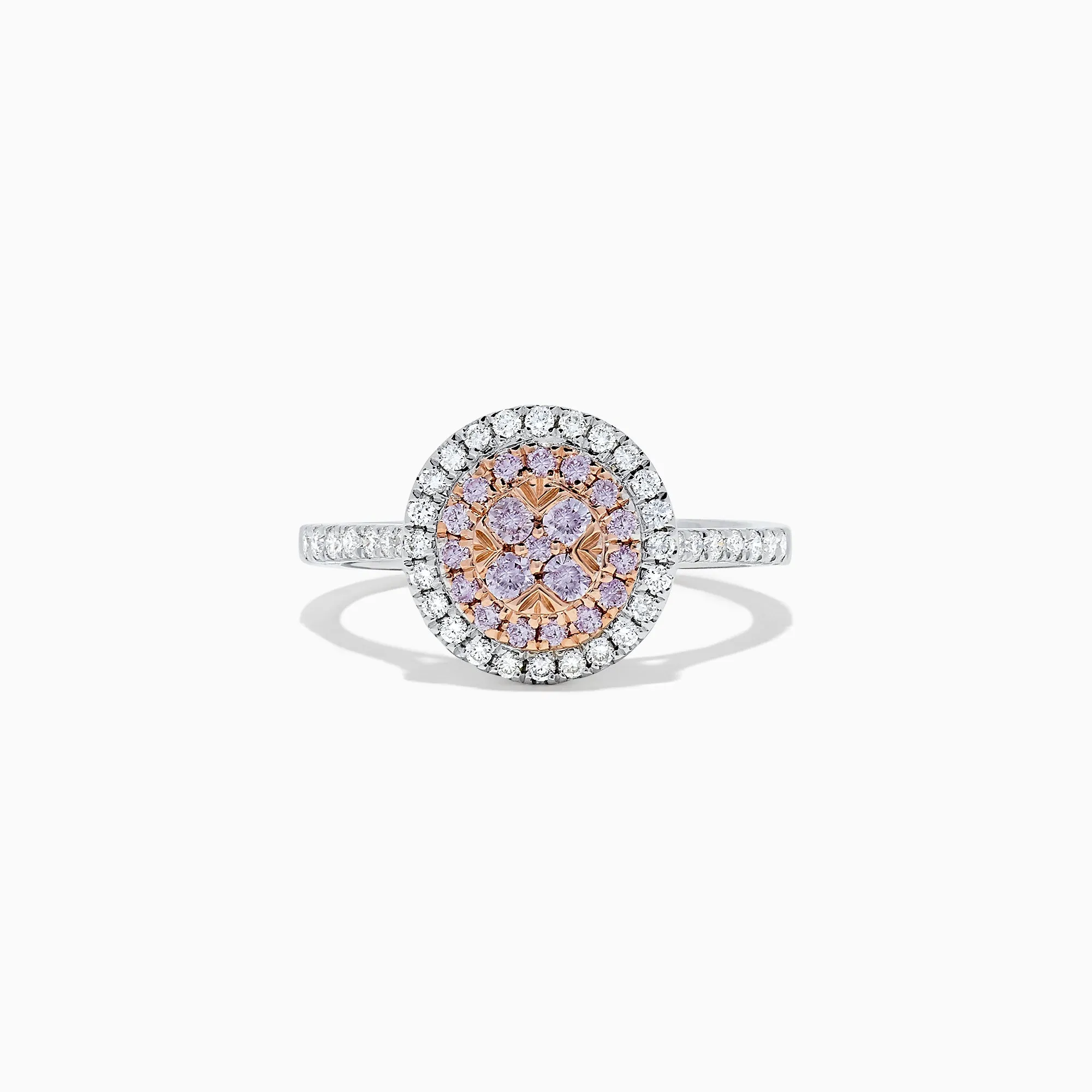 14K Two Tone Gold Pink and White Diamond Ring, 0.57 TCW sold by Effy