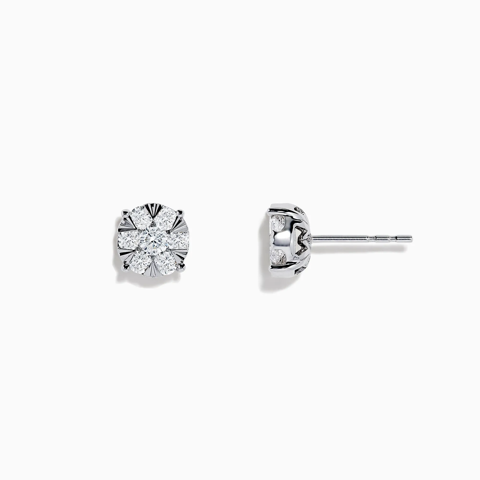 14K White Gold Diamond Cluster Stud Earrings, 1.01 TCW sold by Effy product image thumbnail 2