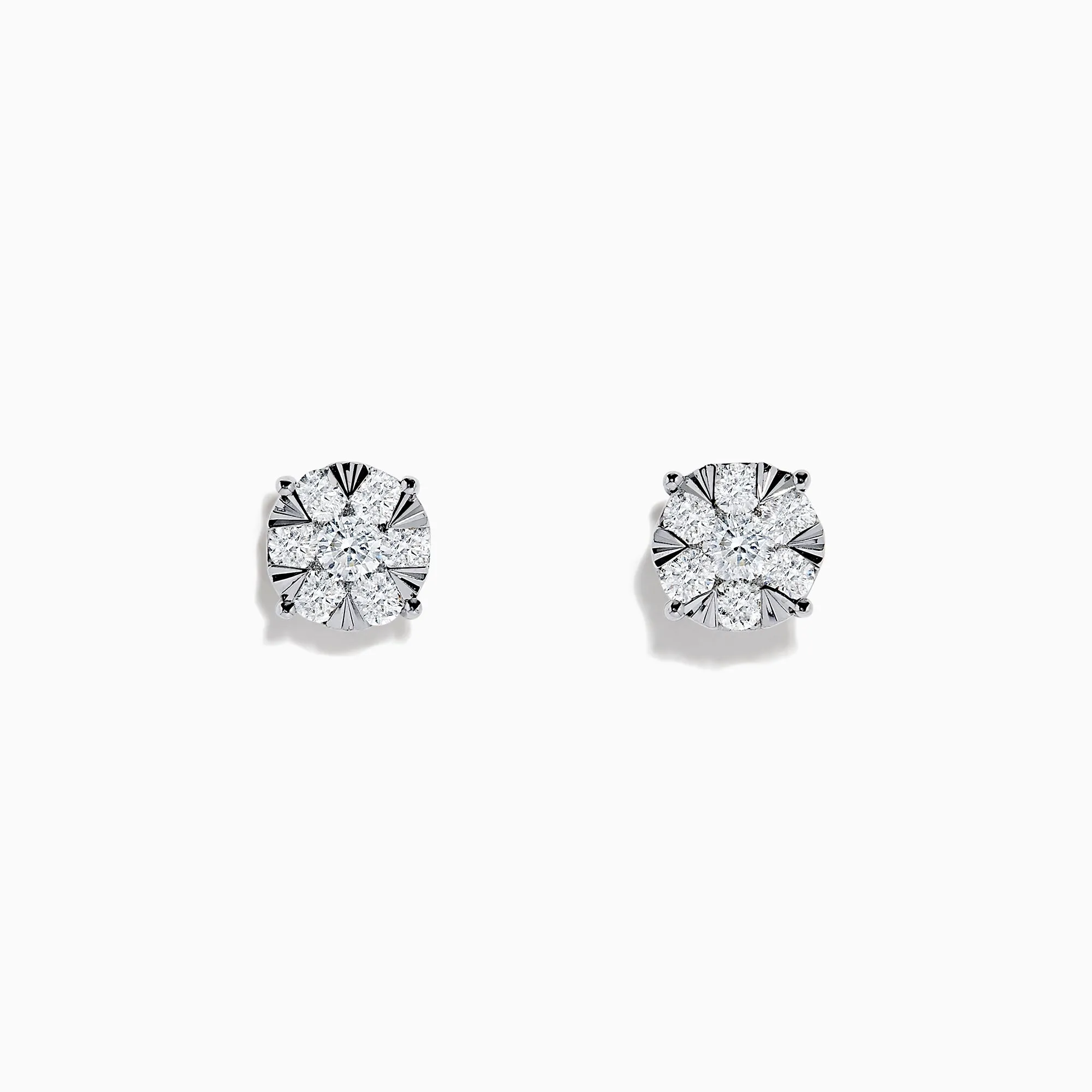 14K White Gold Diamond Cluster Stud Earrings, 1.01 TCW sold by Effy