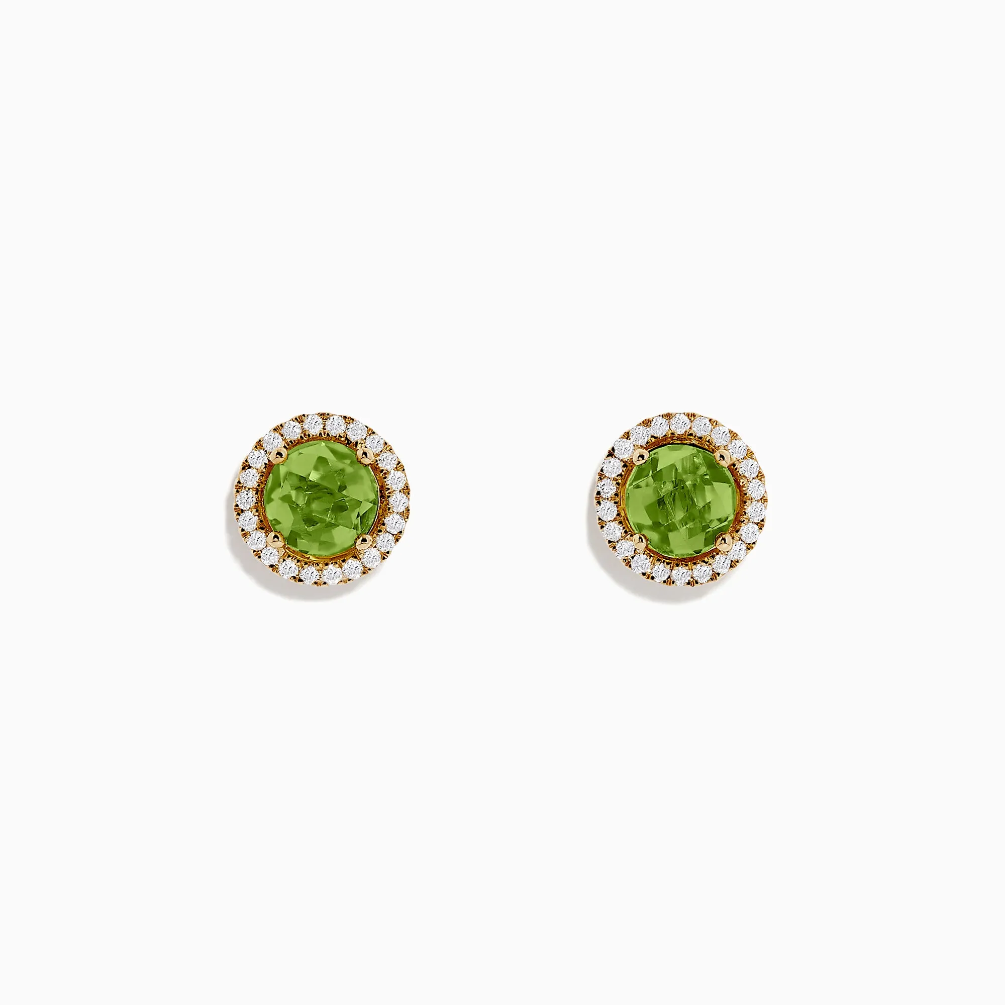 14k Yellow Gold Peridot and Diamond Stud Earrings, 2.21 TCW sold by Effy