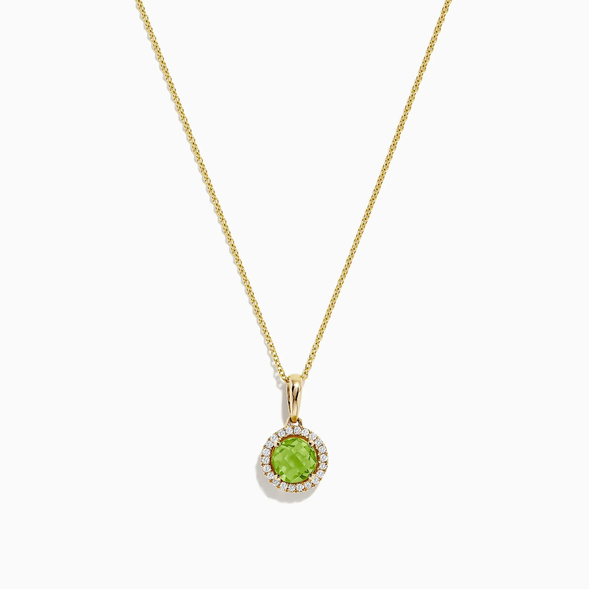 14K Yellow Gold Peridot and Diamond Pendant, 1.10 TCW sold by Effy