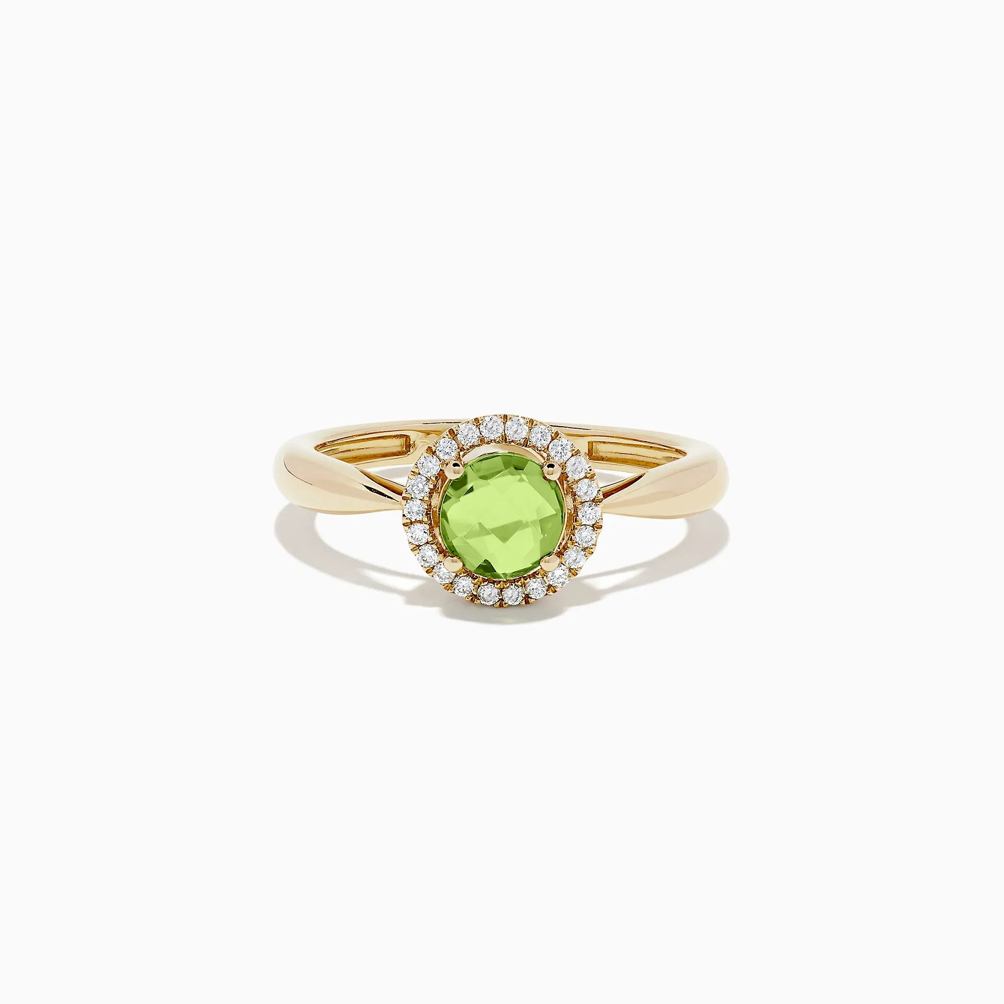14k Yellow Gold Peridot and Diamond Ring, 1.10 TCW sold by Effy