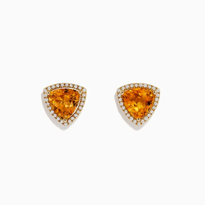 Sunset 14K Yellow Gold Citrine and Diamond Earring, 3.56 TCW sold by Effy