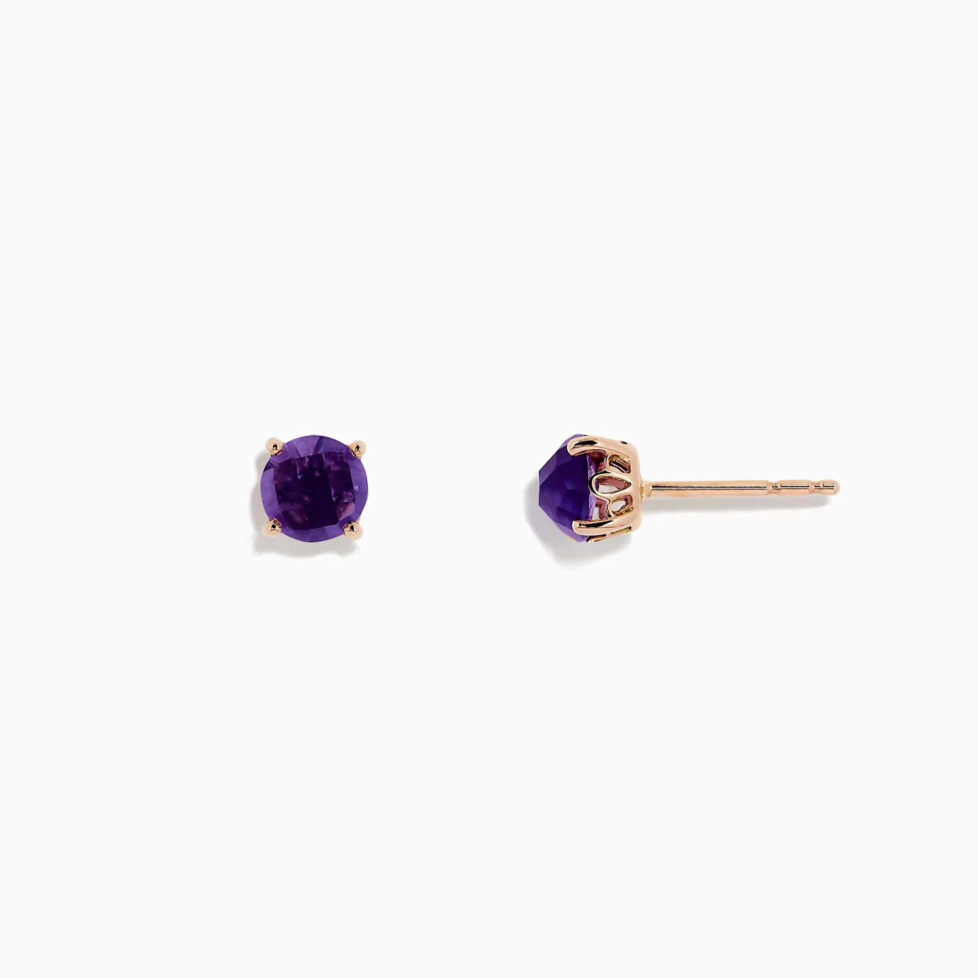 14K Rose Gold Amethyst Stud Earrings, 1.81 TCW sold by Effy product image thumbnail 2