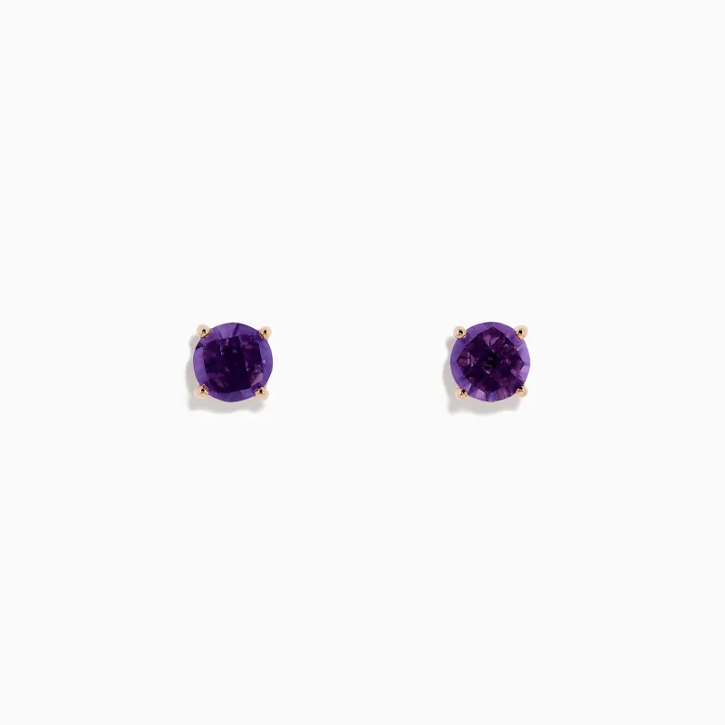 14K Rose Gold Amethyst Stud Earrings, 1.81 TCW sold by Effy