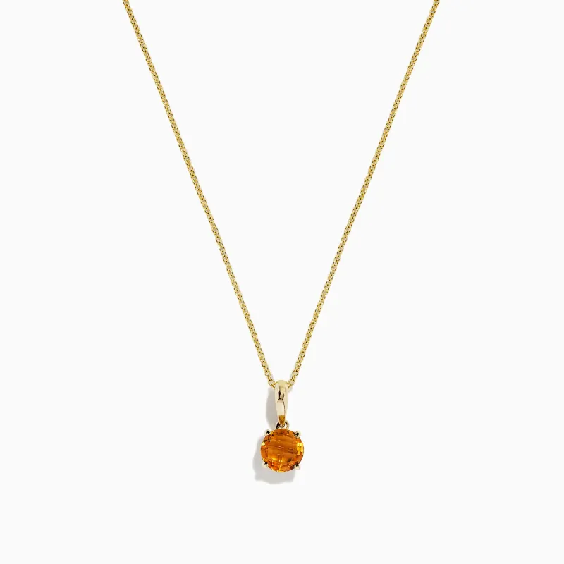 Sunset 14K Yellow Gold Citrine Pendant, 0.81 TCW sold by Effy
