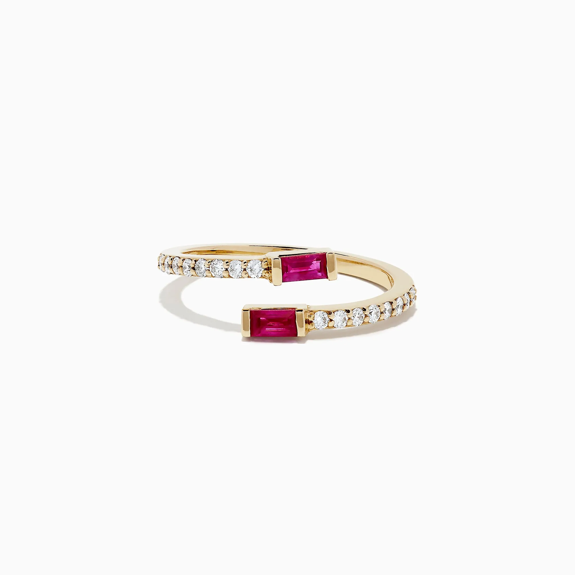 Ruby Royale 14K Yellow Gold Ruby and Diamond Bypass Ring, 0.52 TCW sold by Effy