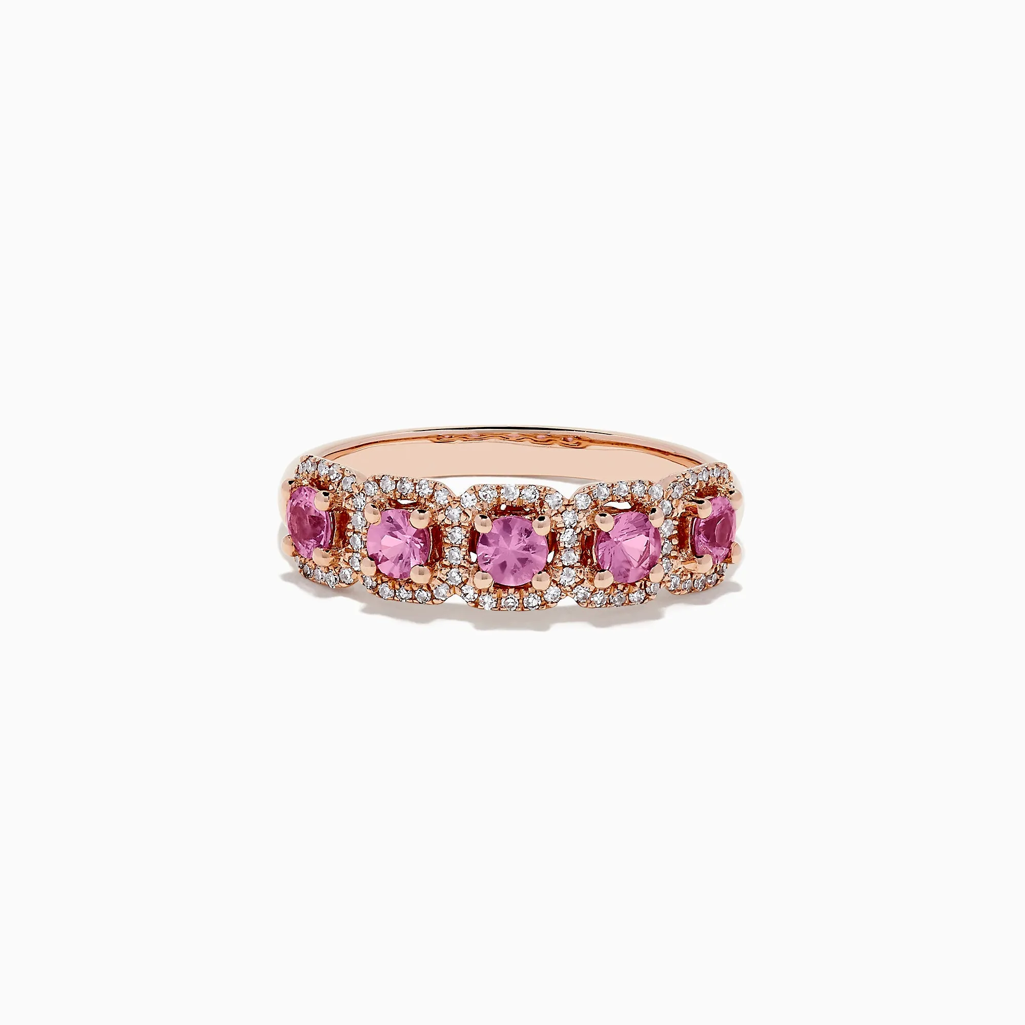 14K Rose Gold Pink Sapphire and Diamond Ring, 0.85 TCW sold by Effy
