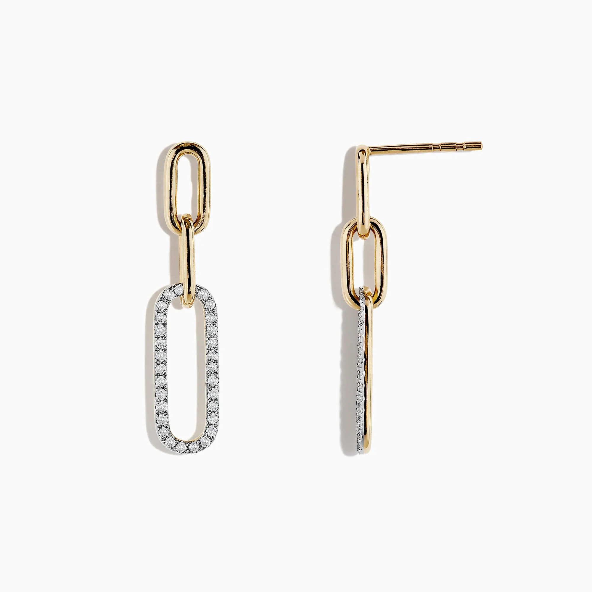 D'Oro 14K Yellow Gold Diamond Paperclip Earrings, 0.29 TCW sold by Effy product image thumbnail 2