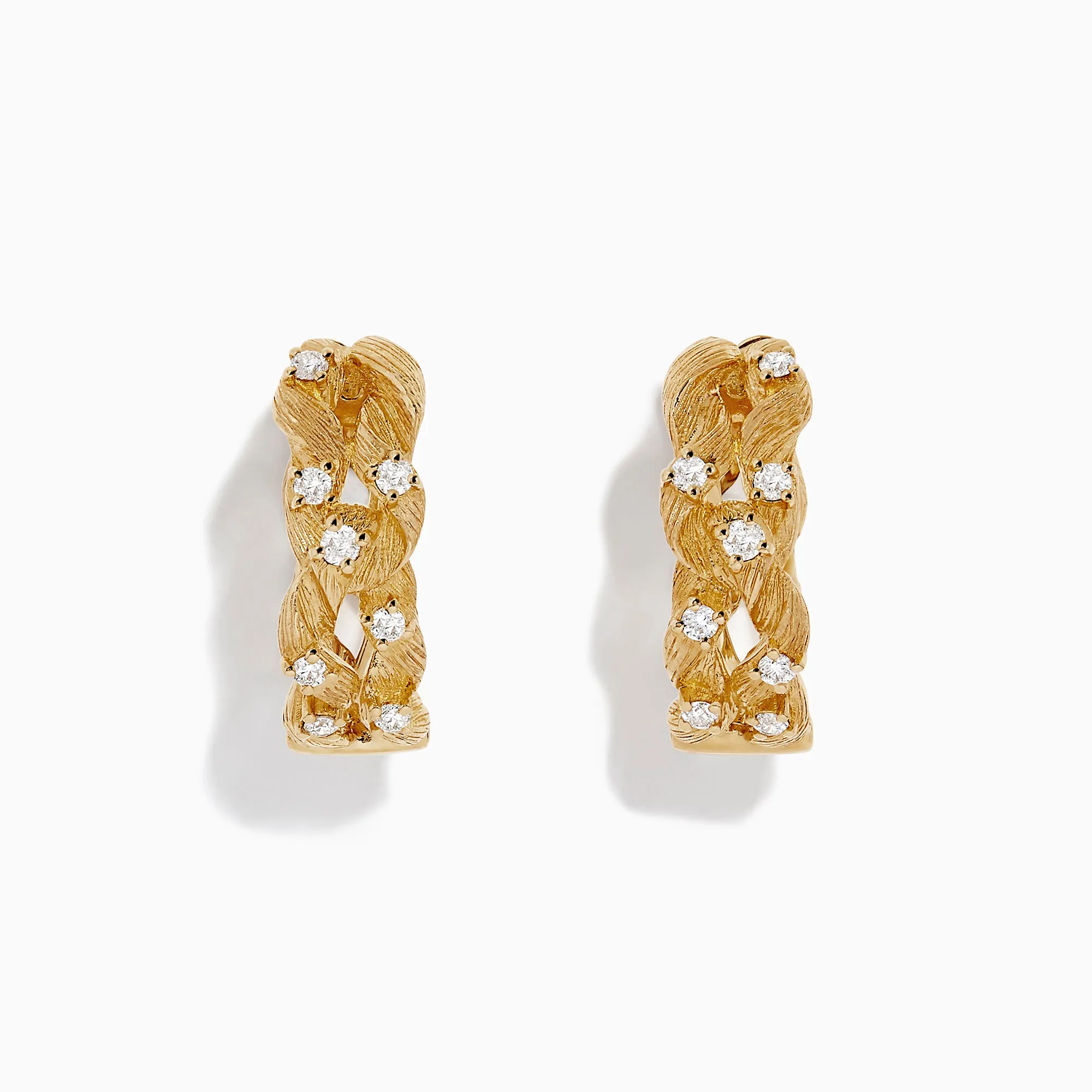 D'Oro 14K Yellow Gold Diamond Filigree Hoop Earrings, 0.41 TCW sold by Effy