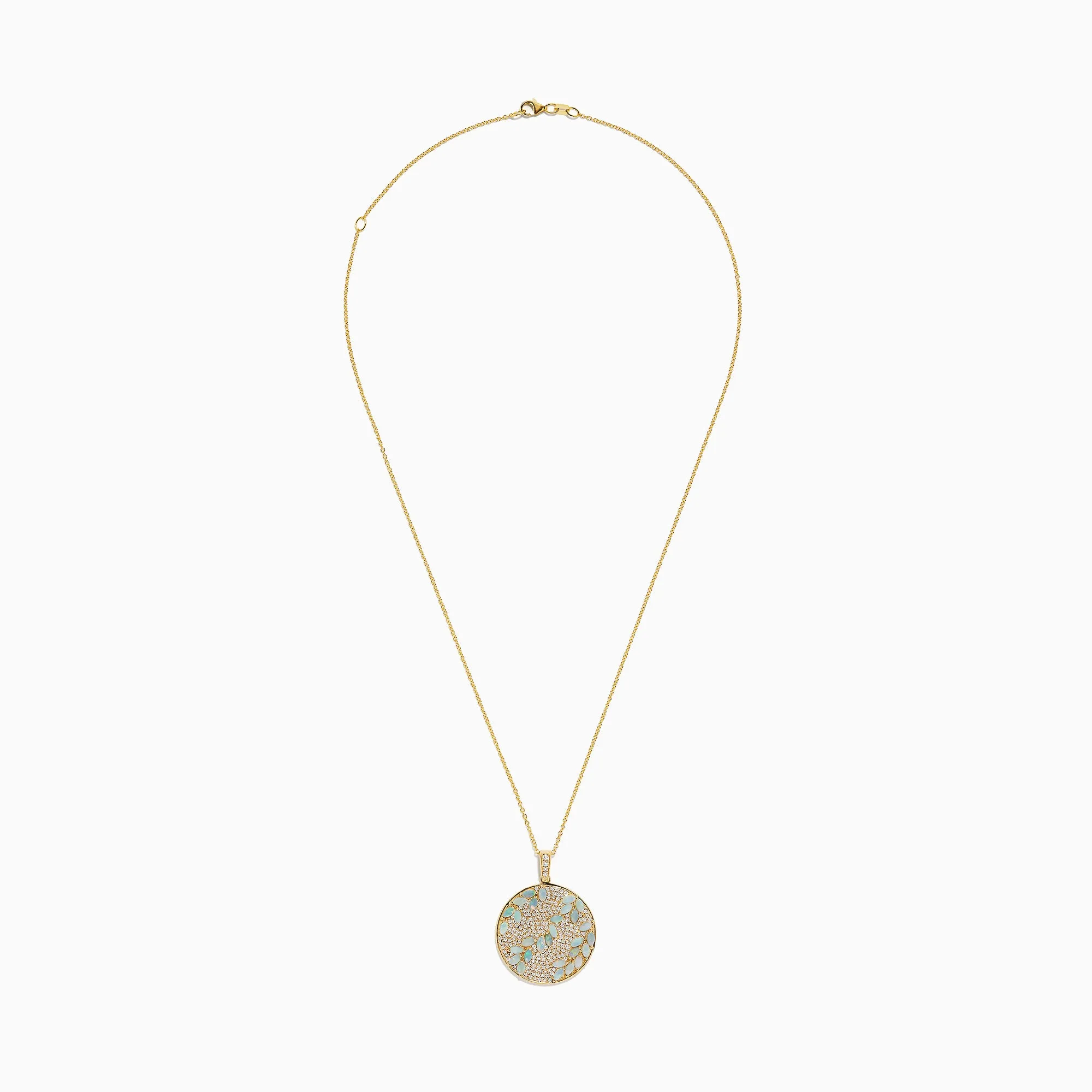 Aurora 14K Yellow Gold Opal and Diamond Filagree Pendant, 3.76 TCW sold by Effy product image thumbnail 2